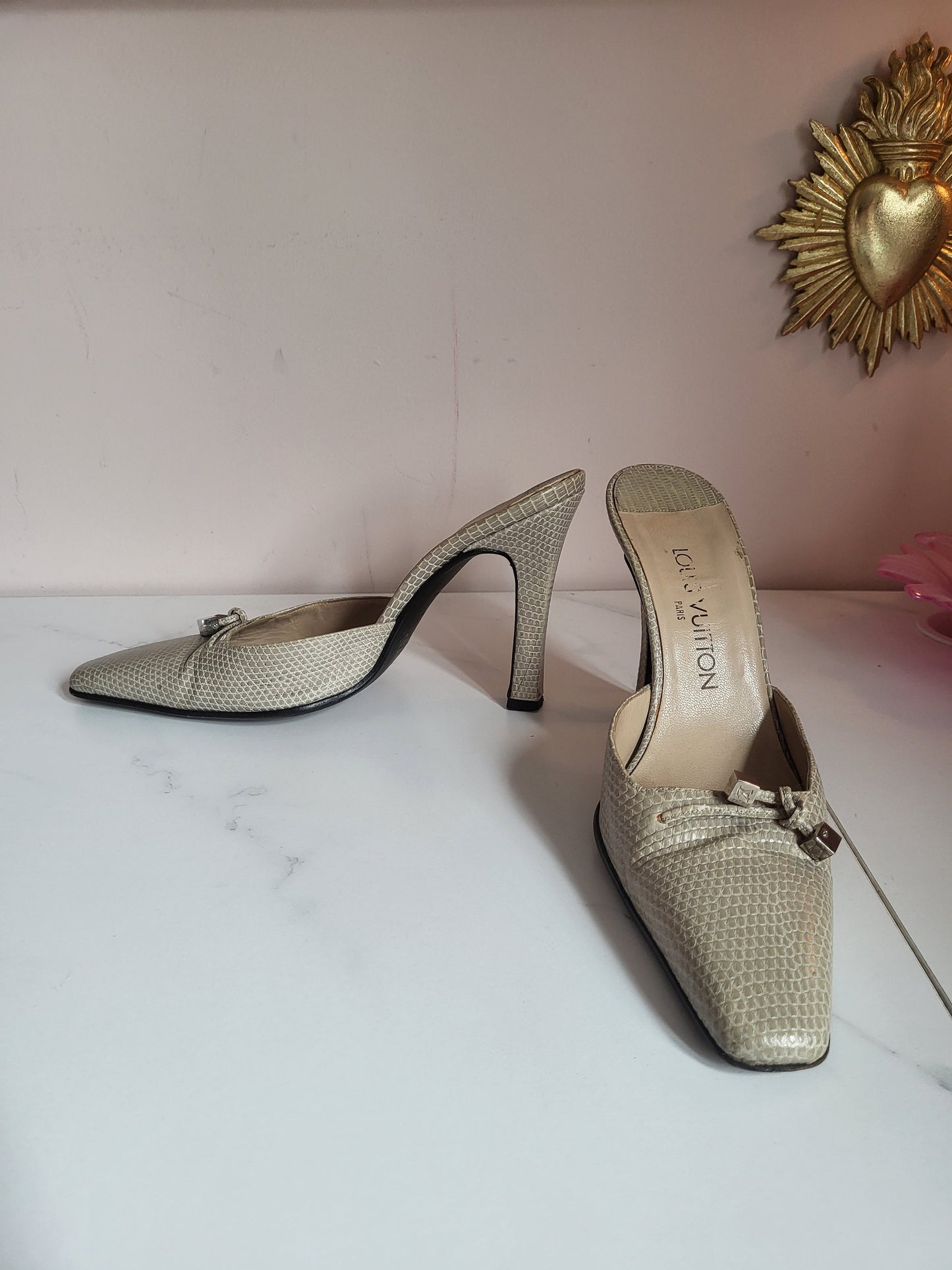 Vintage Louis Vuitton Snakeskin Mules