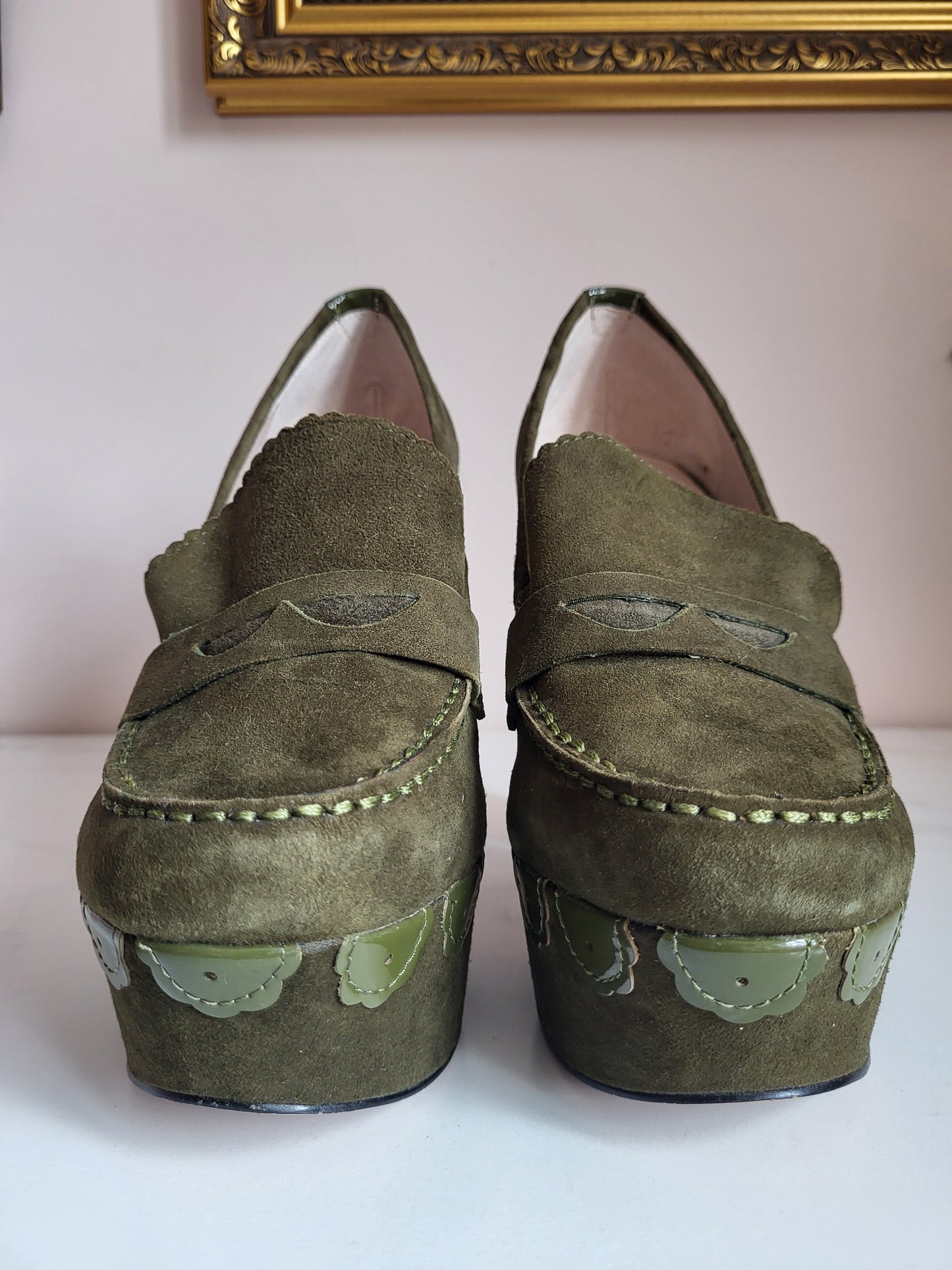 Kurt Geiger Leather and Suede Platform Loafers