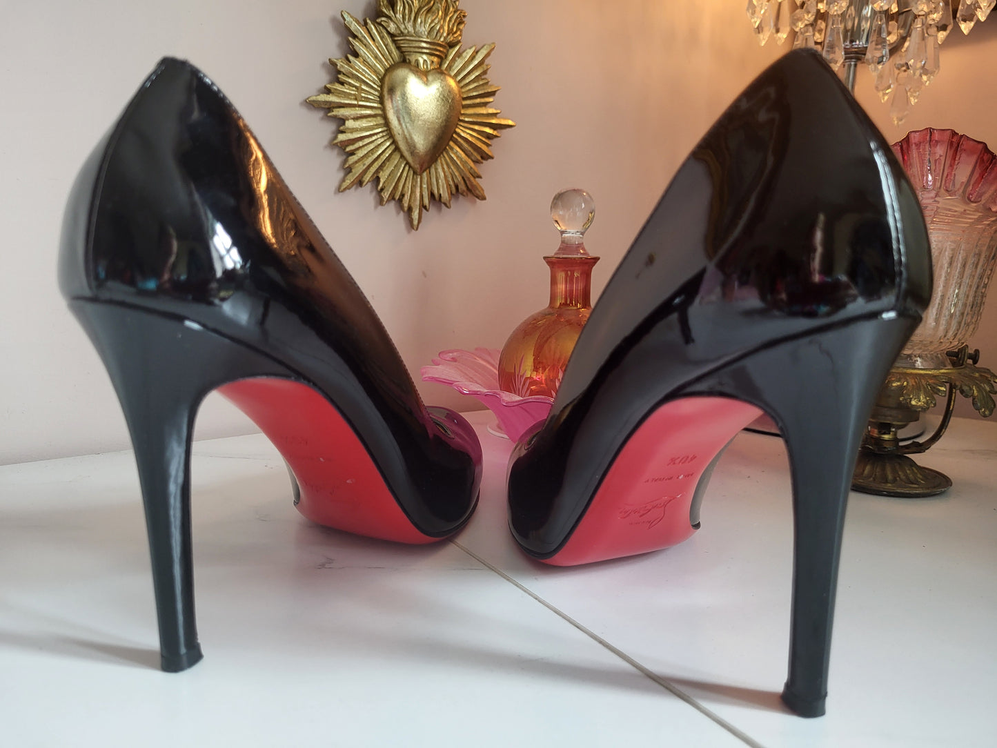 Christian Louboutin Patent Black Court Heels