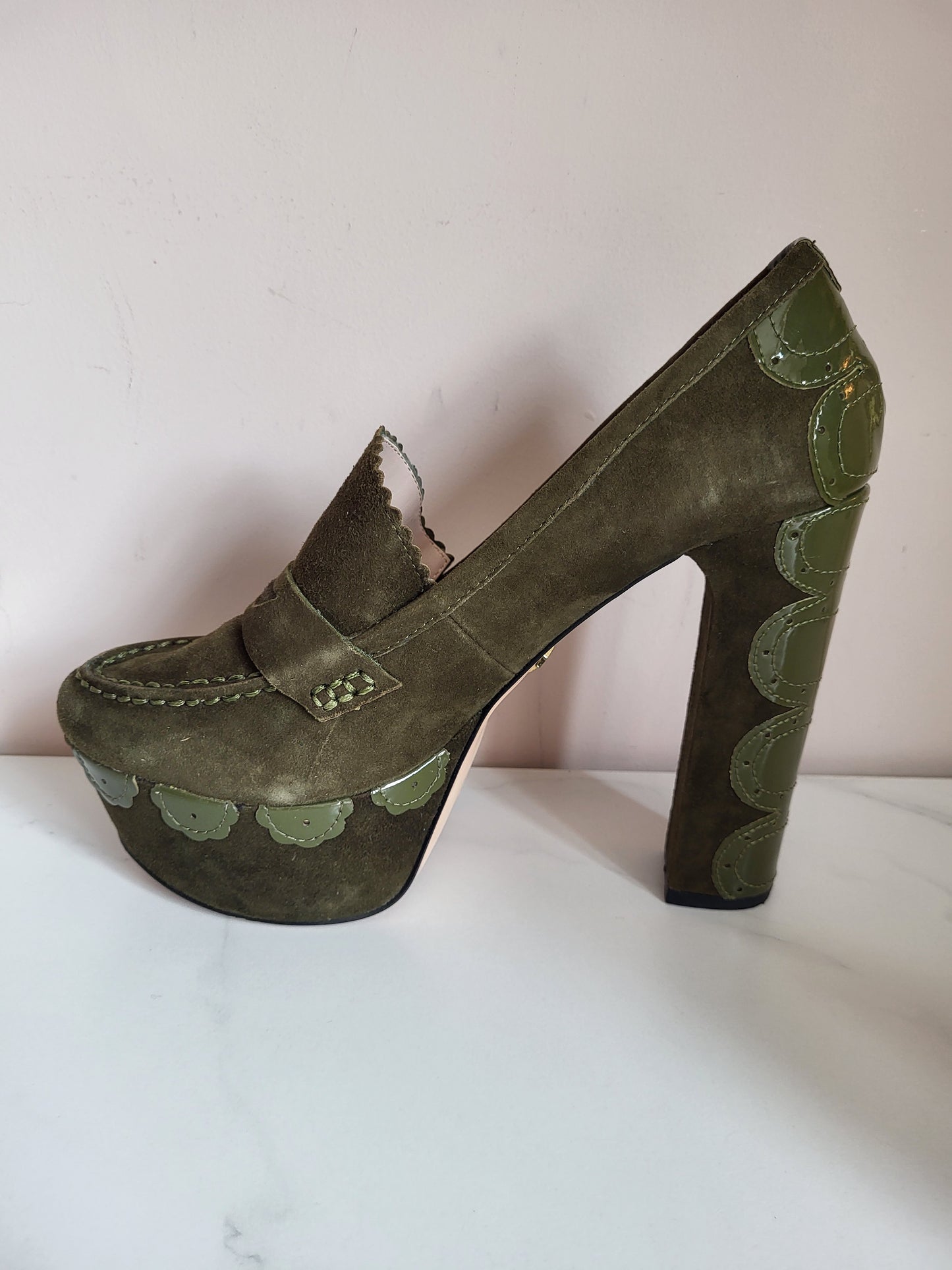 Kurt Geiger Leather and Suede Platform Loafers