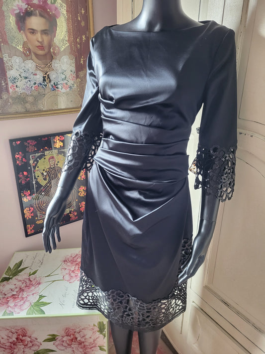 Talbot Runhof Black Embellished Cocktail Dress