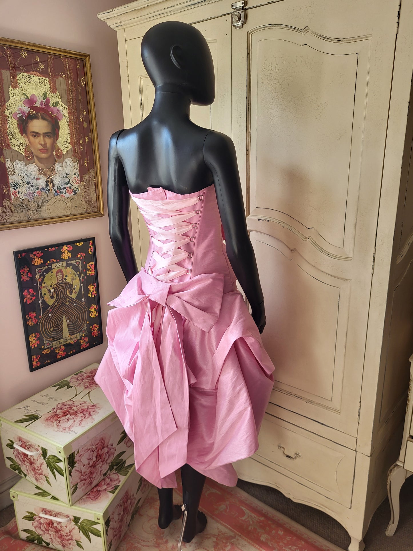 Pink Silk Taffeta Corset Dress