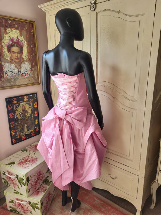 Pink Silk Taffeta Corset Dress
