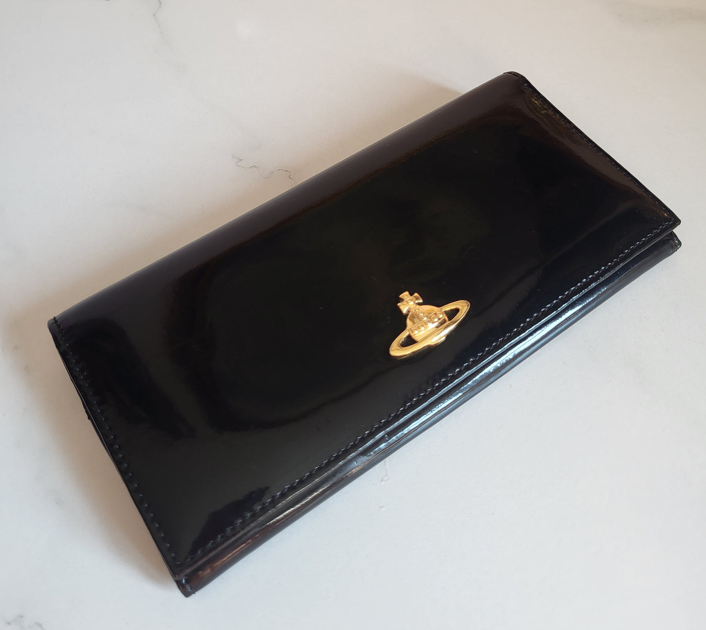 Vivienne Westwood Classic Patent Black Purse