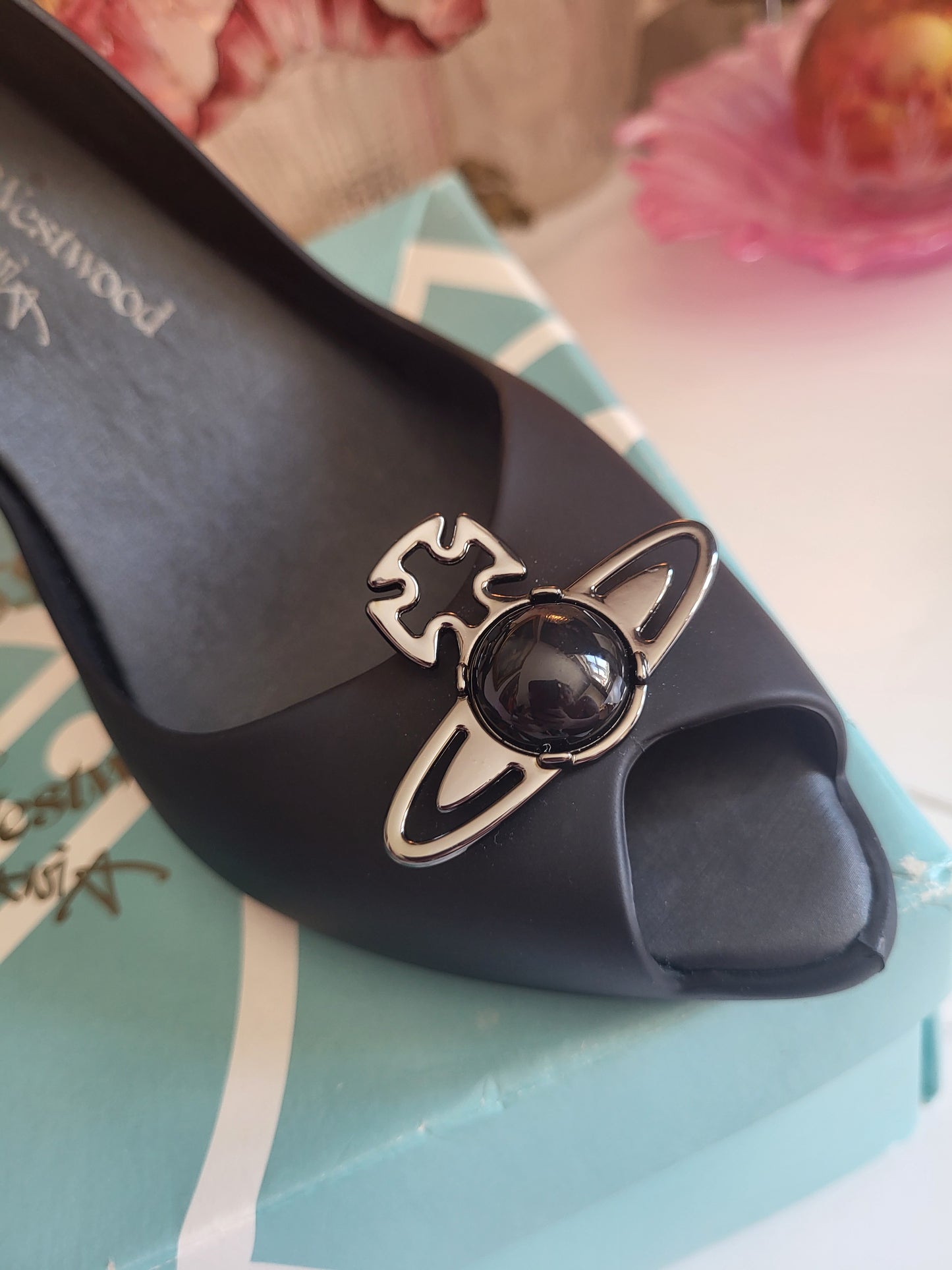Vivienne Westwood x Melissa Matte Black Orb Heels
