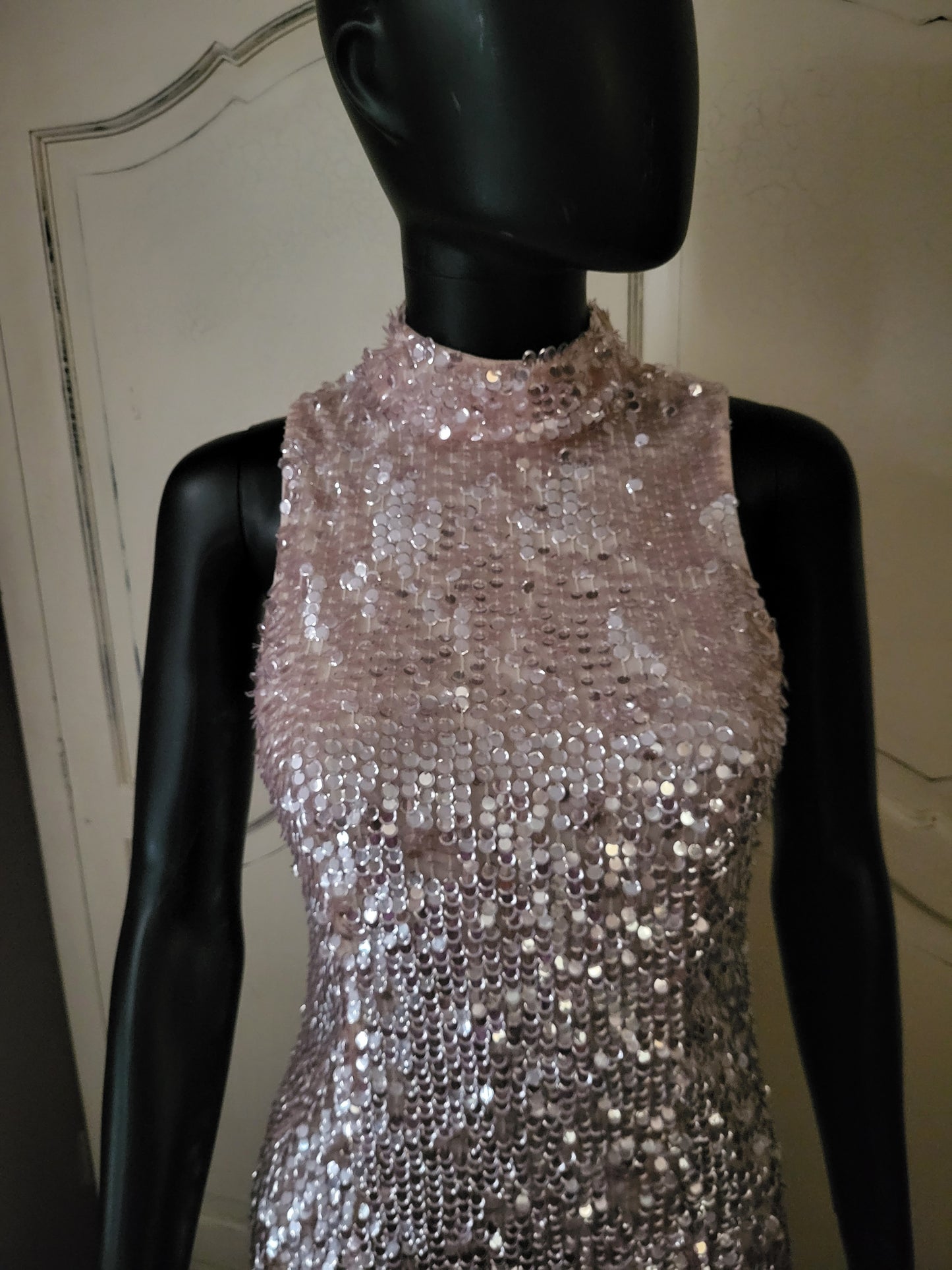 French Connection Rose Pink Sequin Shift Dress