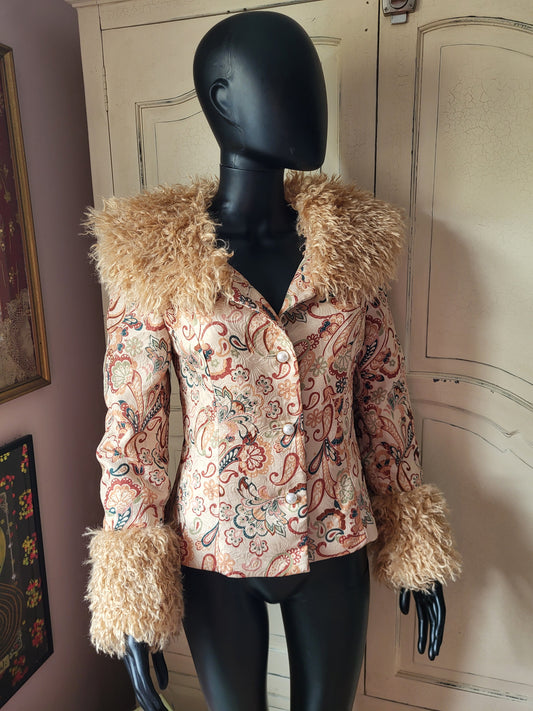 Afghan Style Faux Shearling Jacket