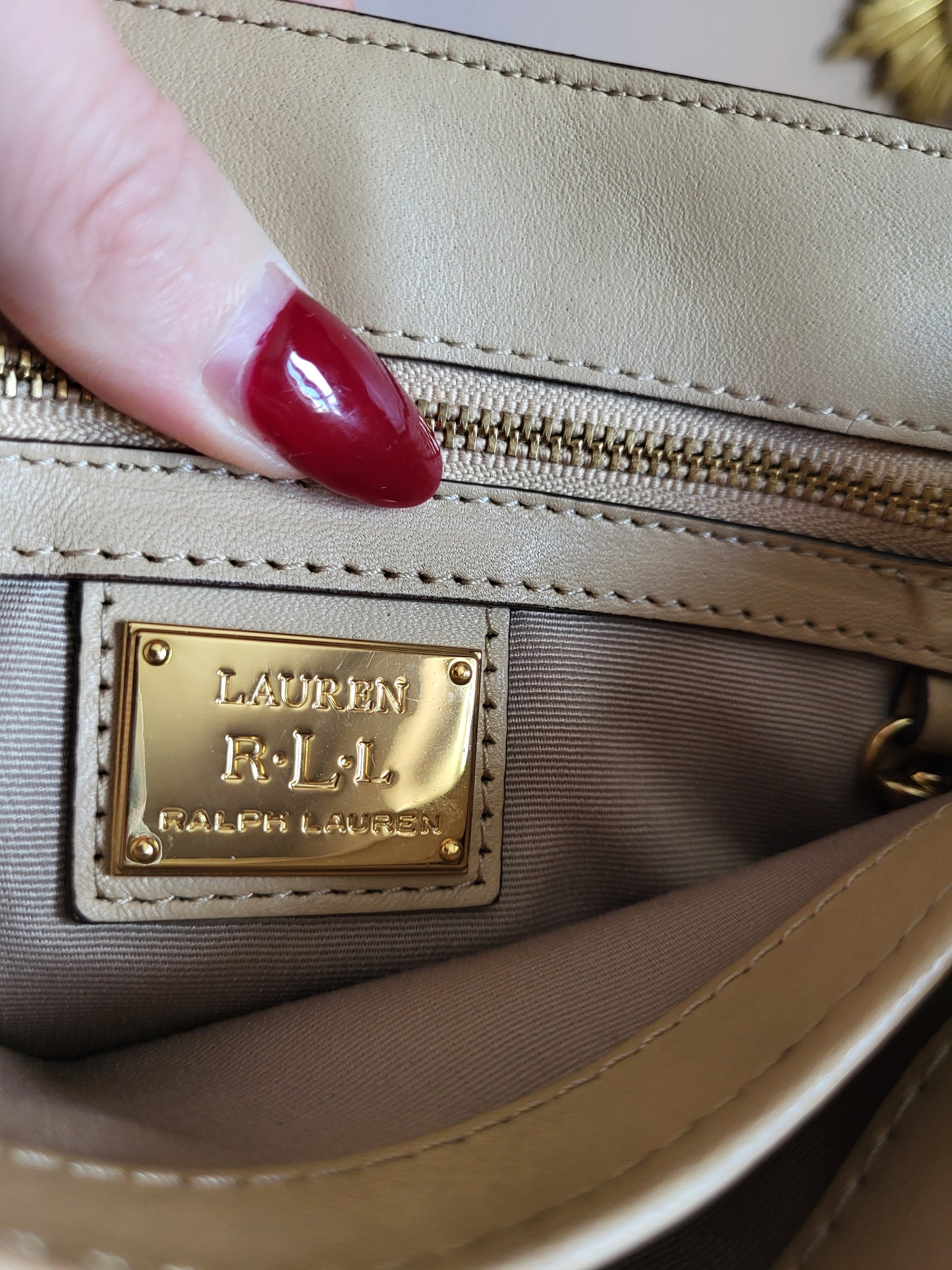 Ralph Lauren Equestrian Embossed Shoulder Bag