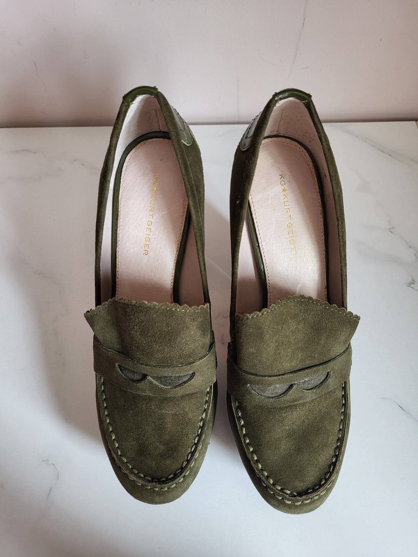 Kurt Geiger Leather and Suede Platform Loafers