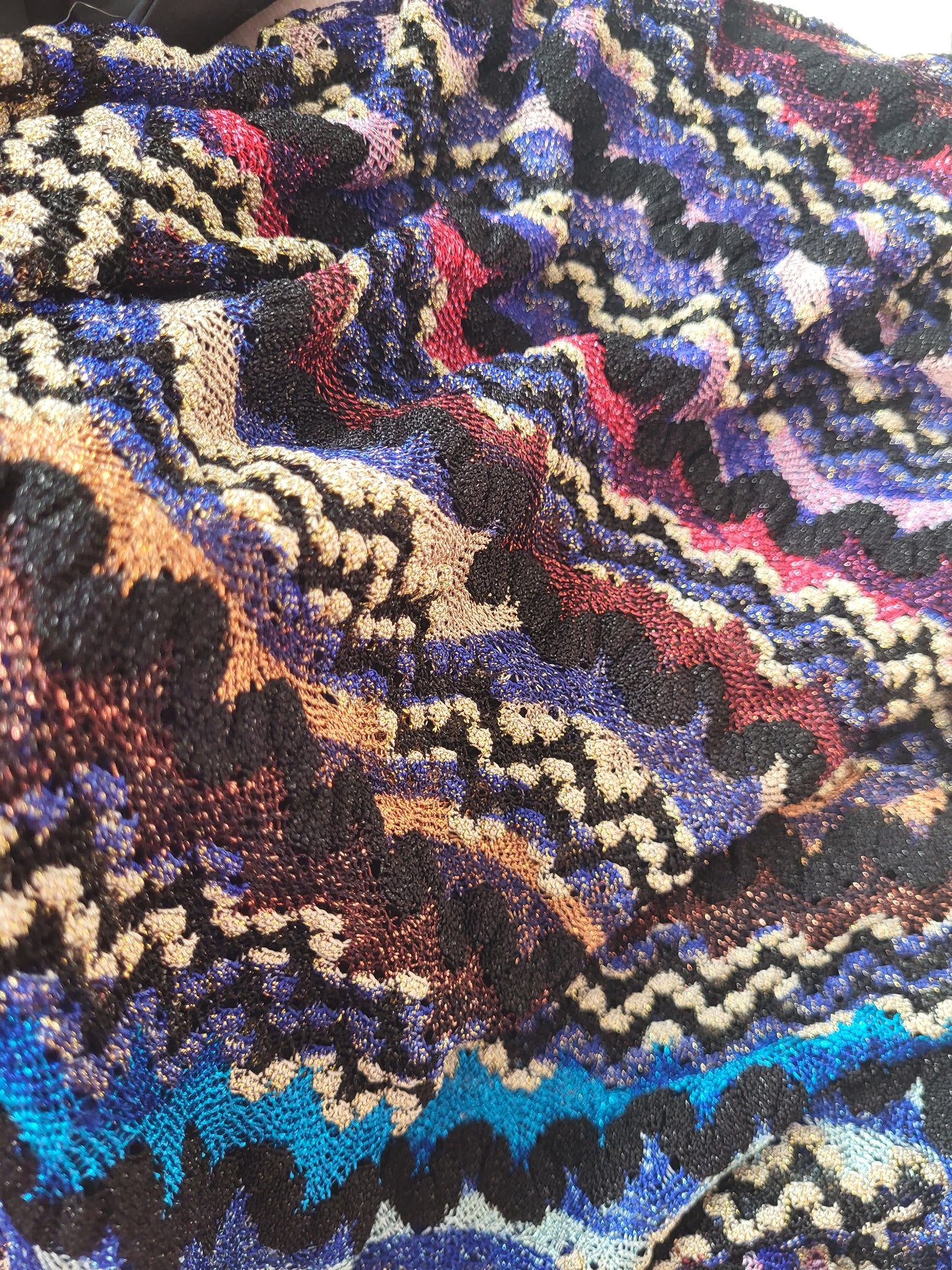 Vintage Missoni Metallic Zigzag Knit Dress