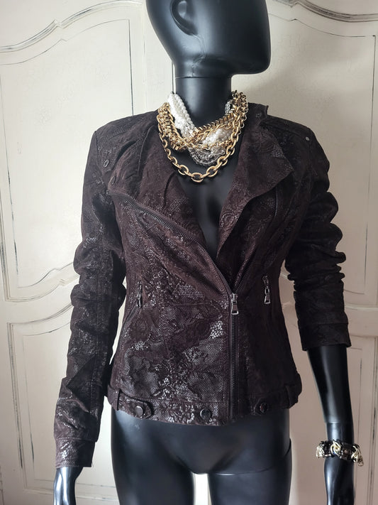 KY Creation Brand New Suede & Leather Lace Effect Jacket