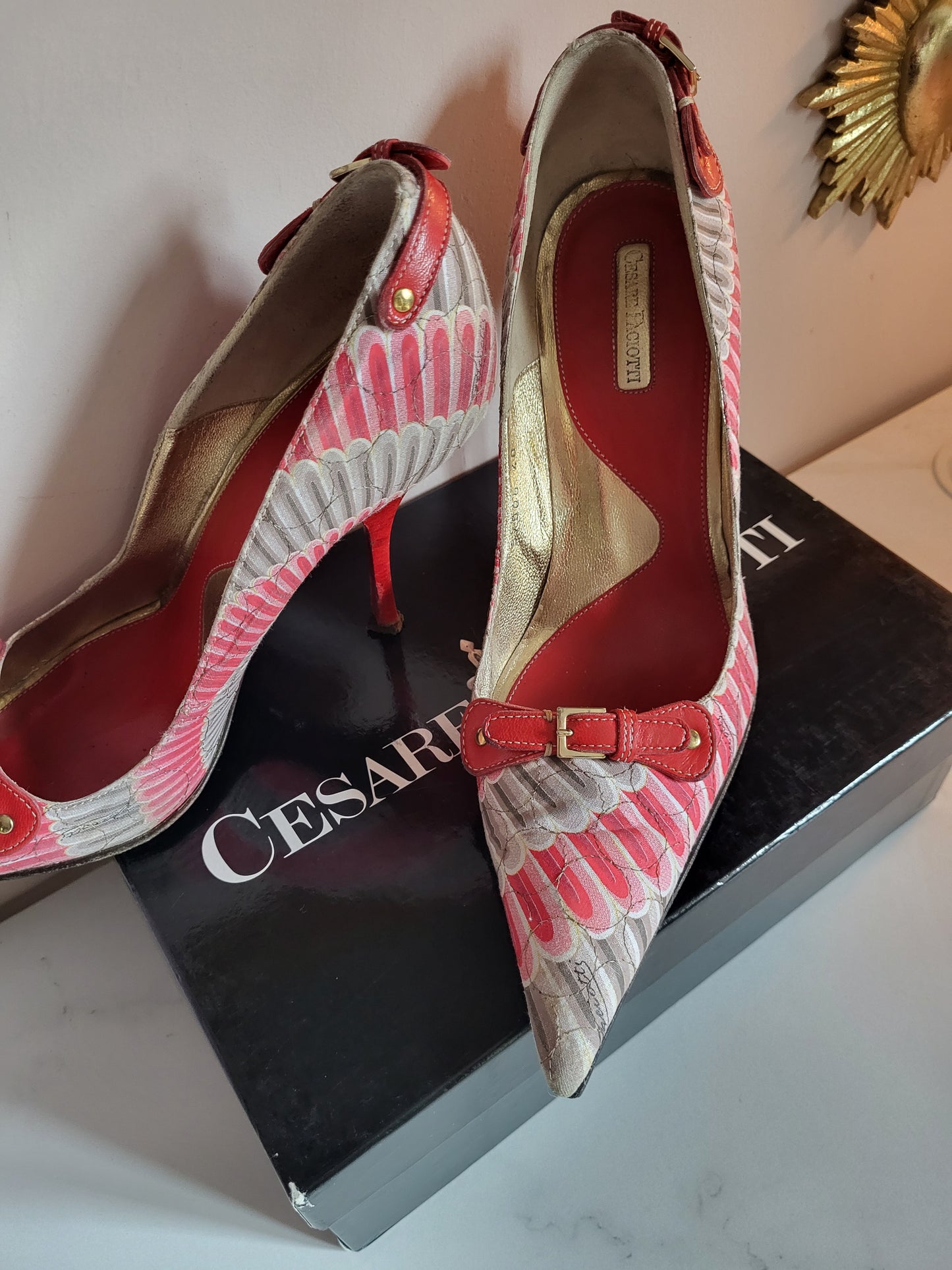 Vintage Cesare Paciotti Leather Lined Pointed Toe Court Heels