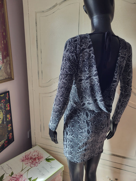 ZUPPE Glitter Snakeskin Bodycon Dress