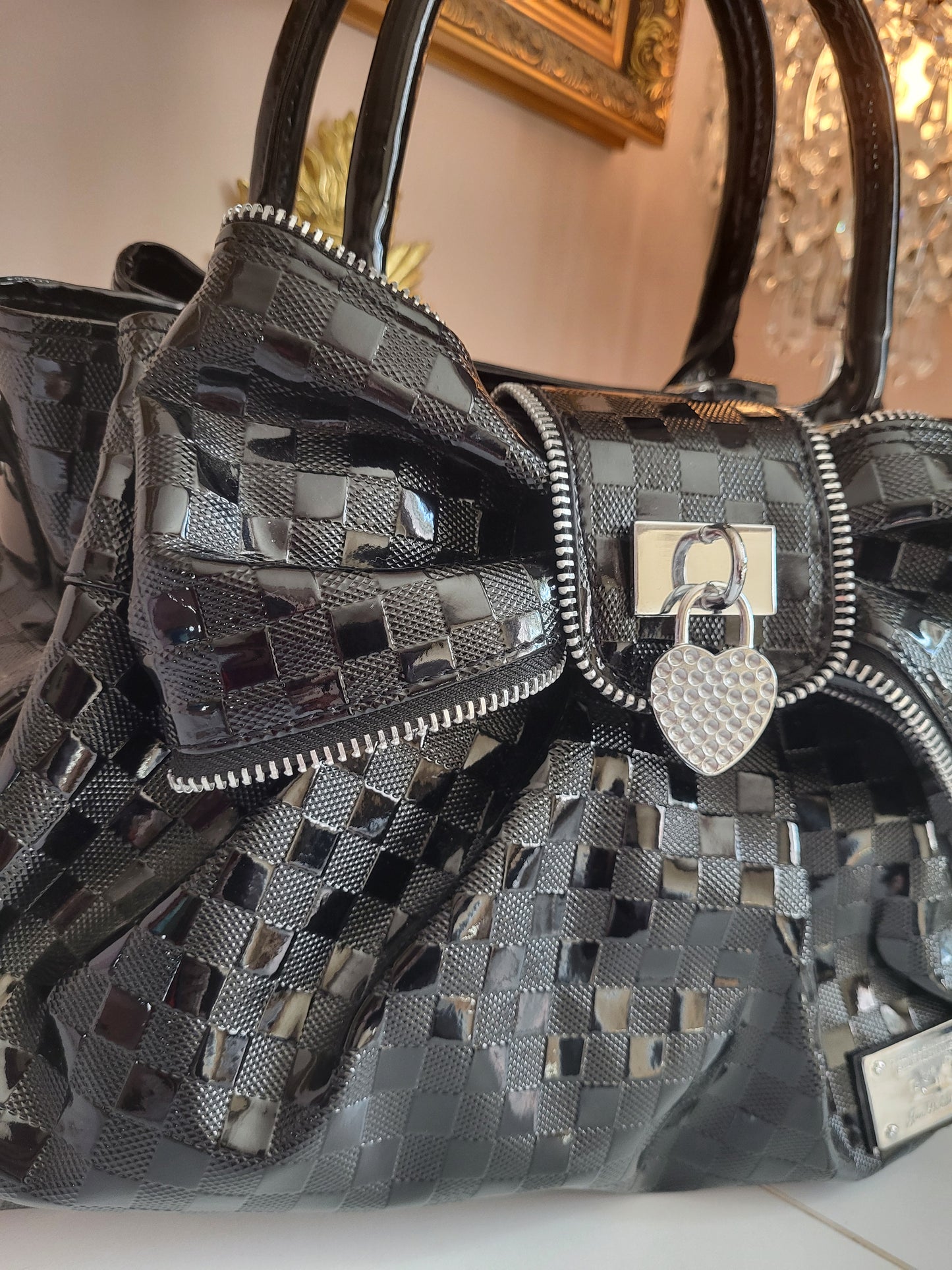 Jim Phimau Black Patent Bow Bag