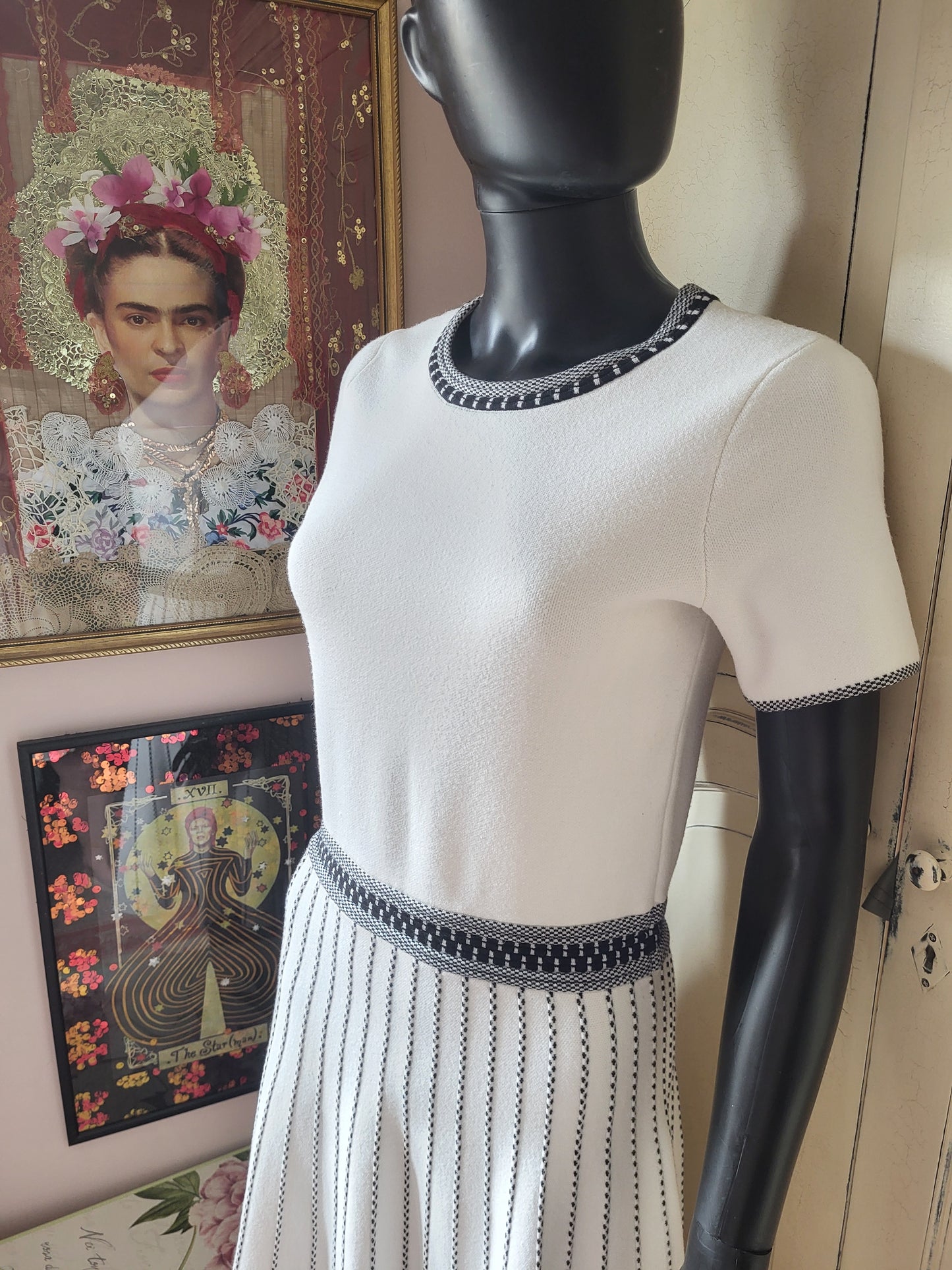 Hobbs Cream Knitted Dress