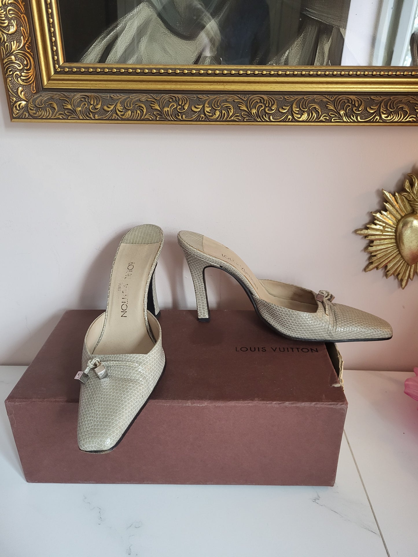 Vintage Louis Vuitton Snakeskin Mules