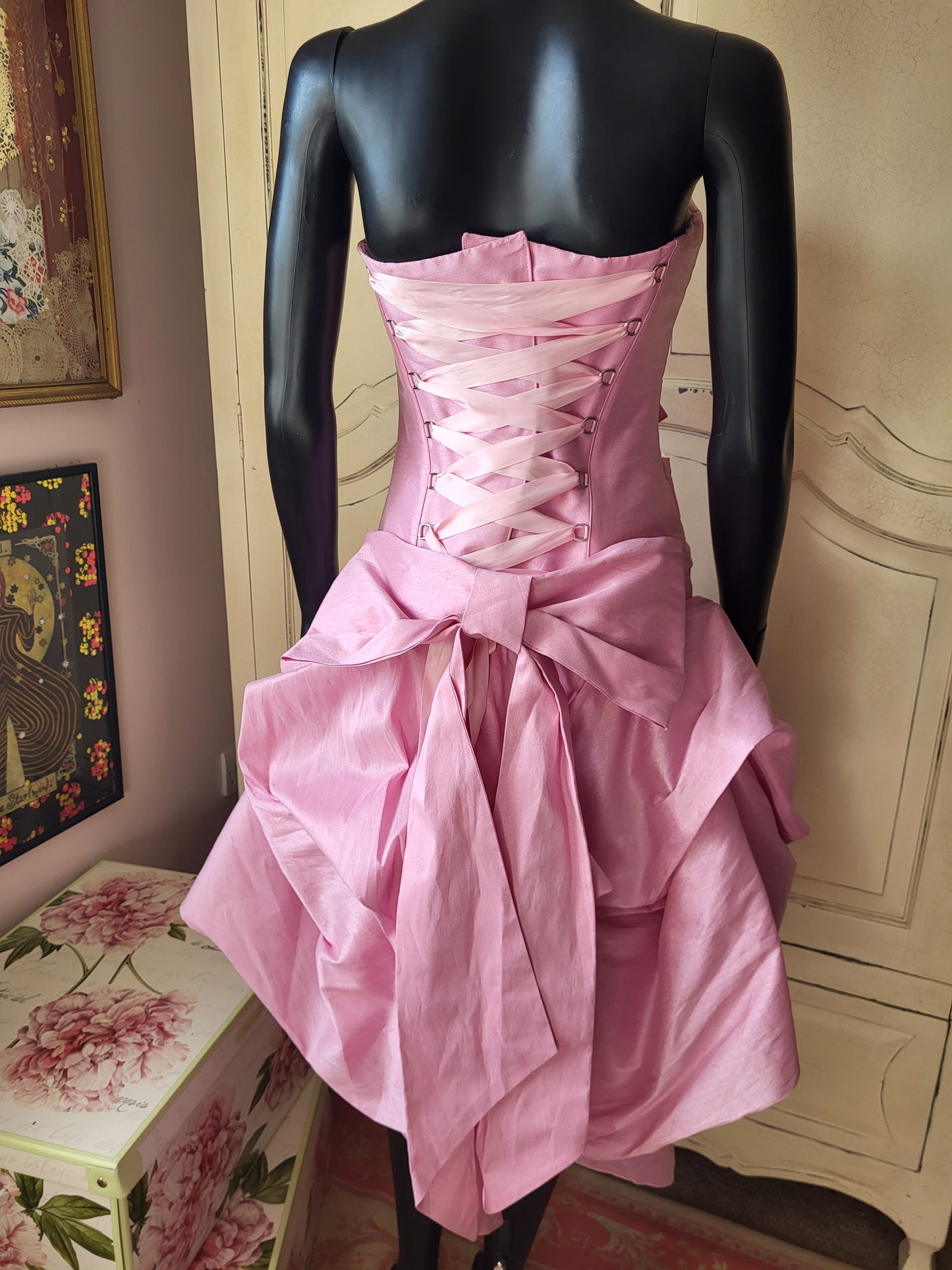 Pink Silk Taffeta Corset Dress