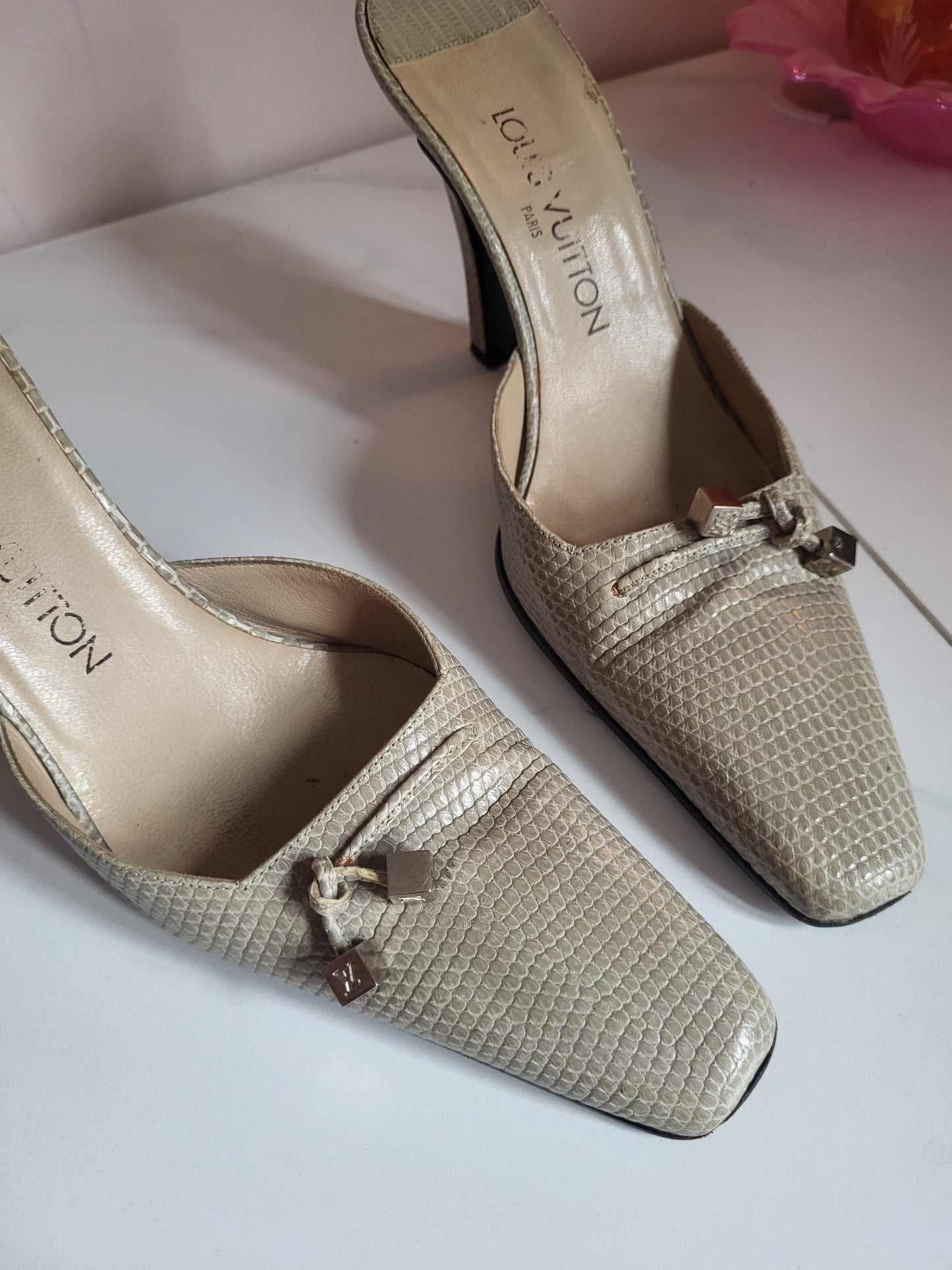 Vintage Louis Vuitton Snakeskin Mules
