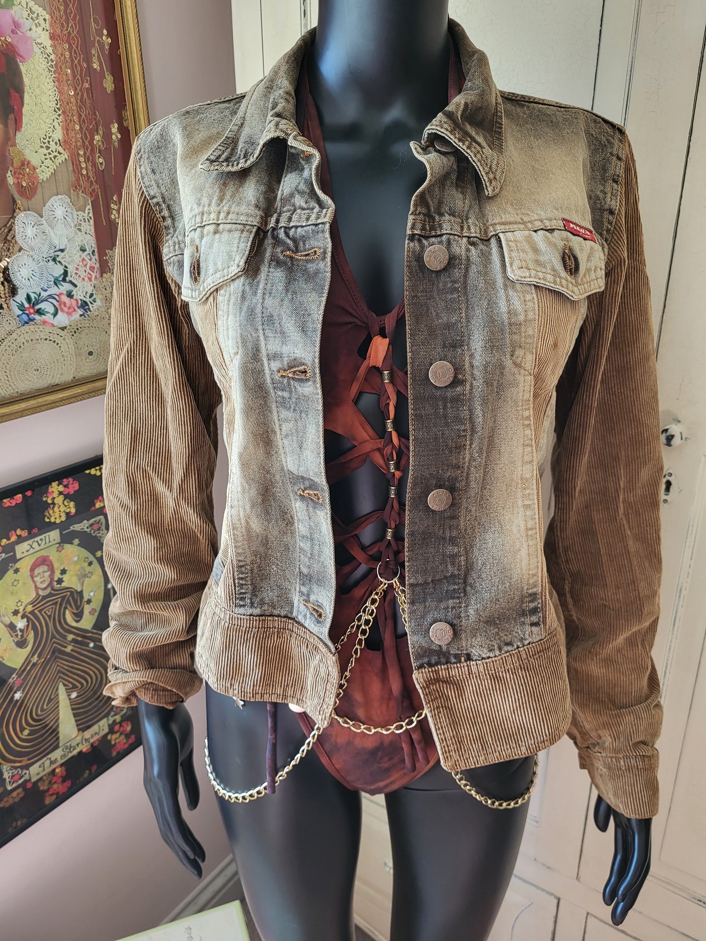 Vintage Koix Denim and Courduroy Jacket