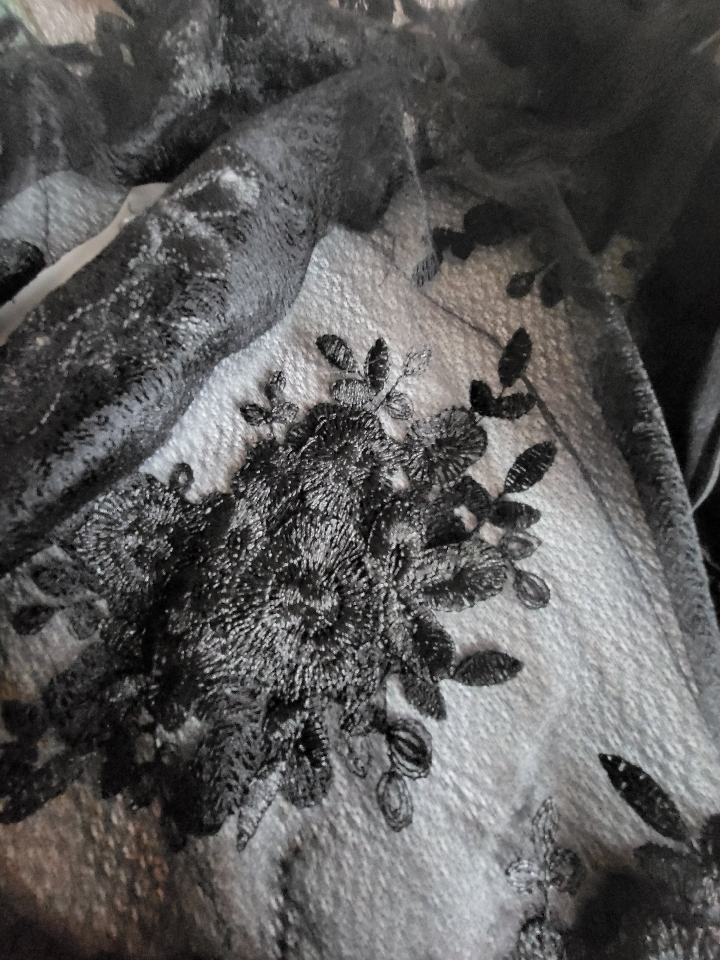 Gothic Black Lace Pussy Bow Blouse