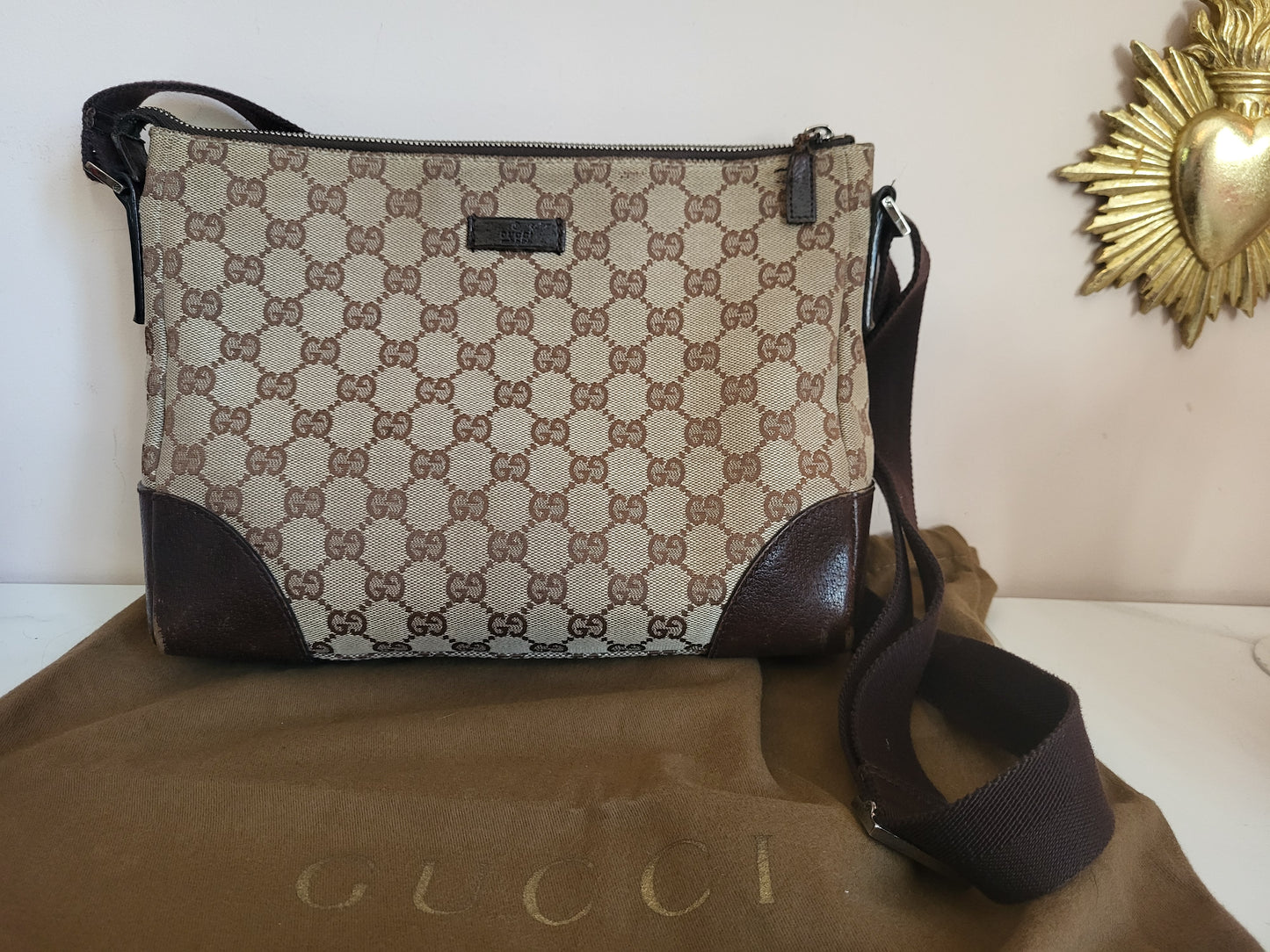 Vintage Gucci GG Monogram Shoulder Bag