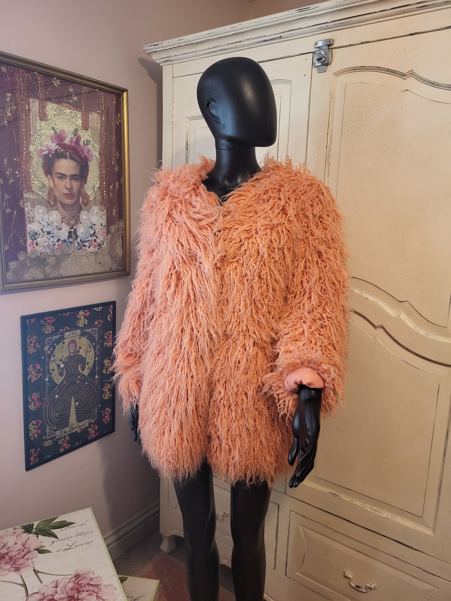 Vintage Peach Shaggy Jacket - Lost Ink