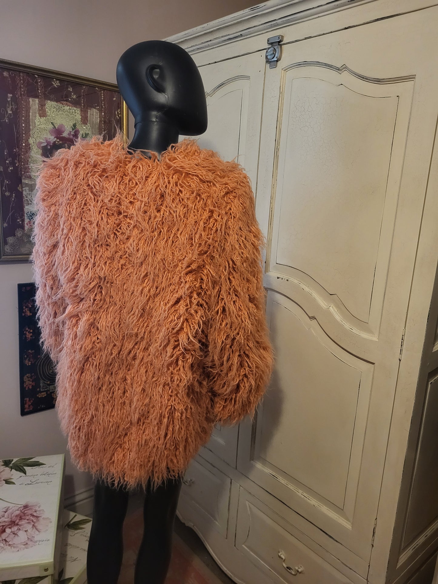 Vintage Peach Shaggy Jacket - Lost Ink
