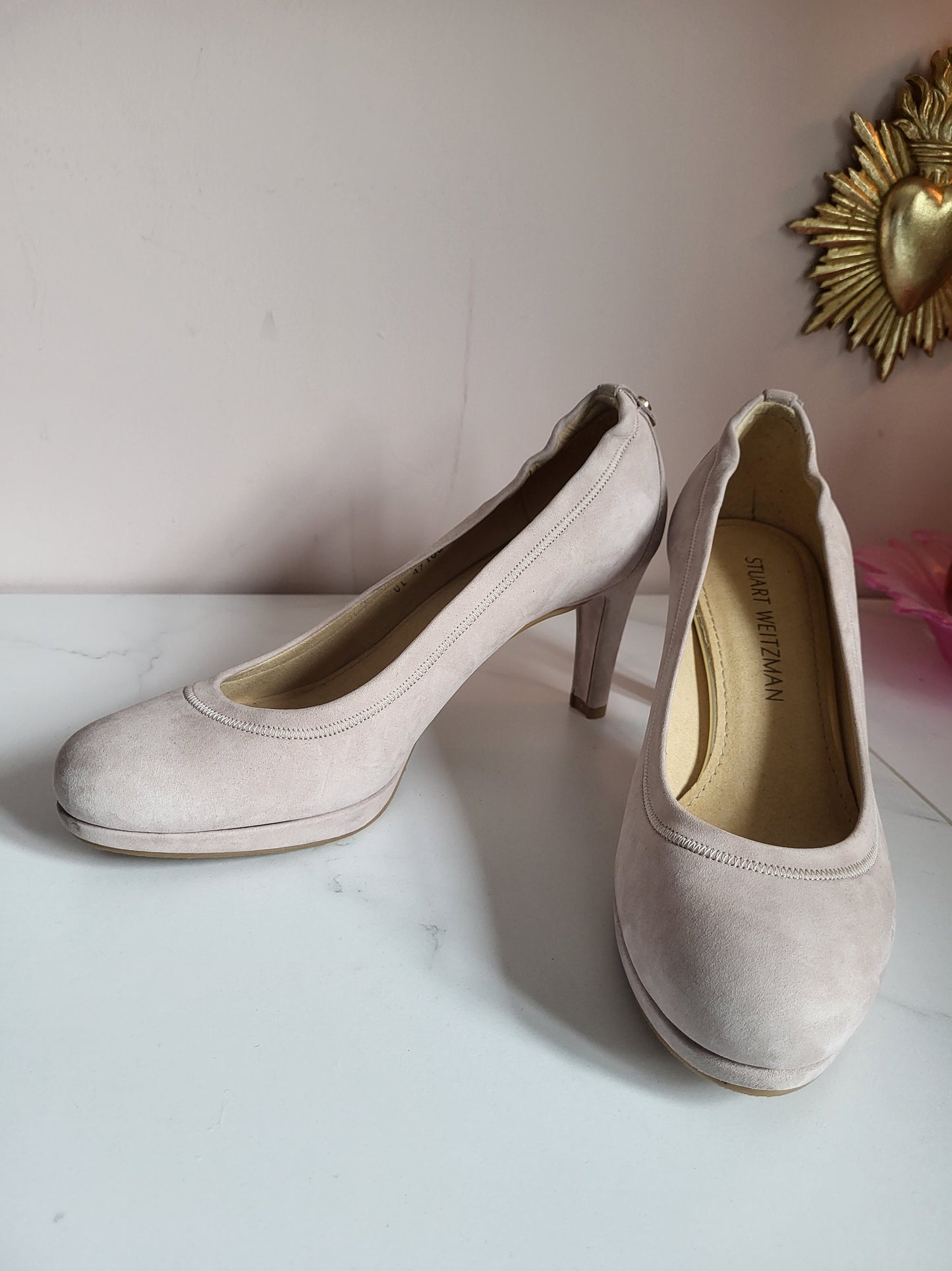 Stuart Weitzman Blush Pink Suede Court Heels