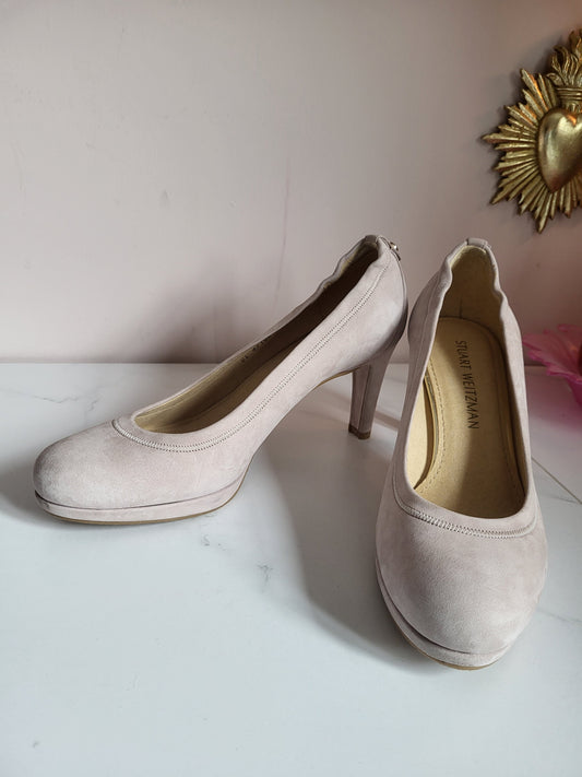 Stuart Weitzman Blush Pink Suede Court Heels