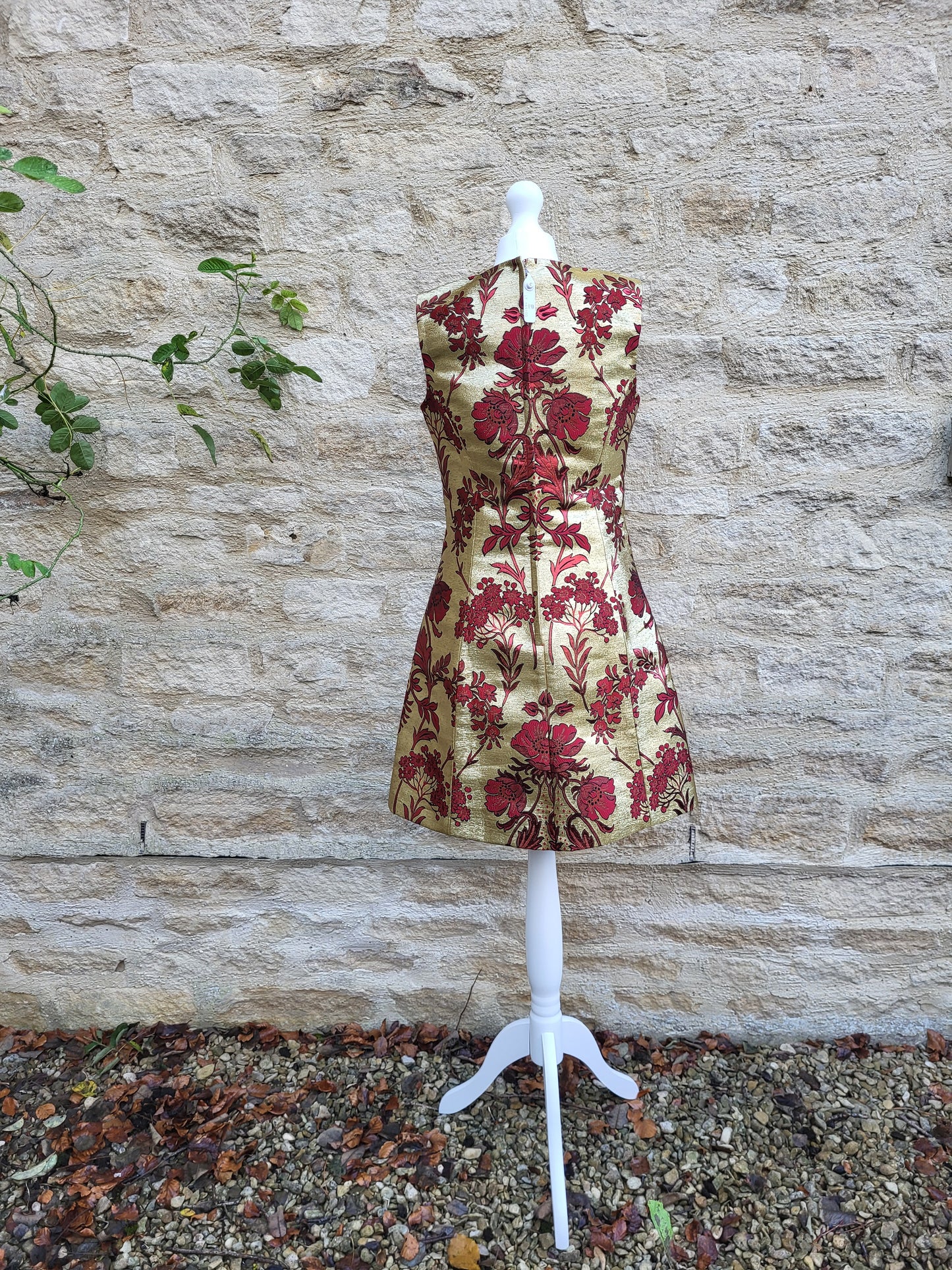 Dolce & Gabbana Gold Brocade Silk Mini Dress