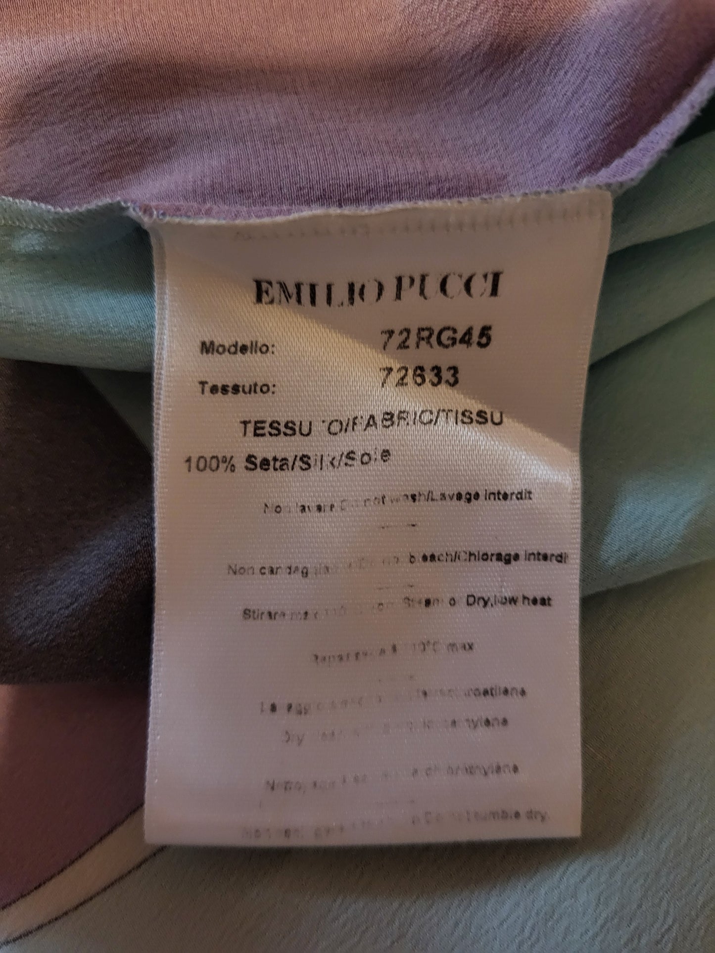 Emilio Pucci 100% Silk Multicolour Mini Dress