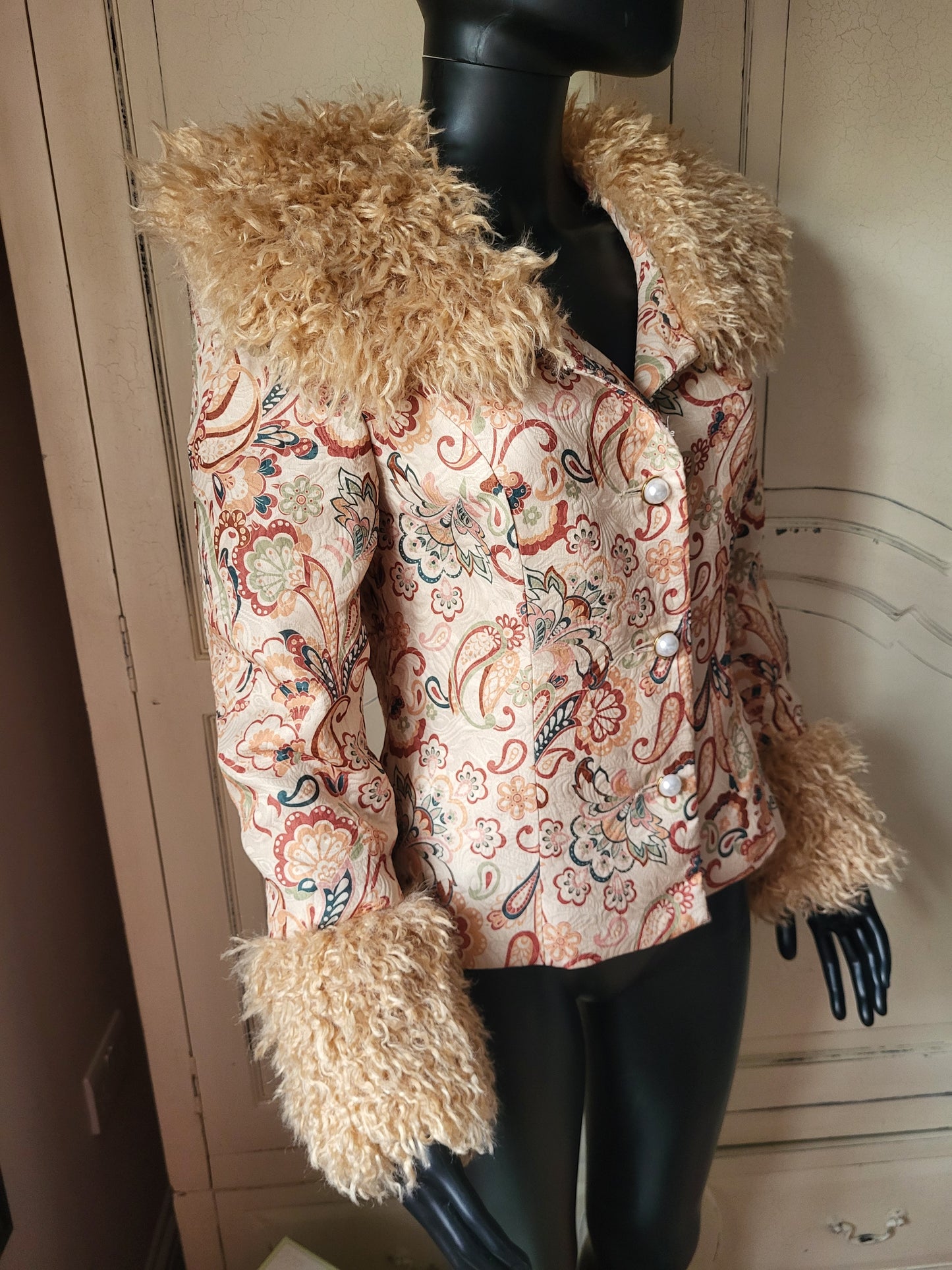 Afghan Style Faux Shearling Jacket