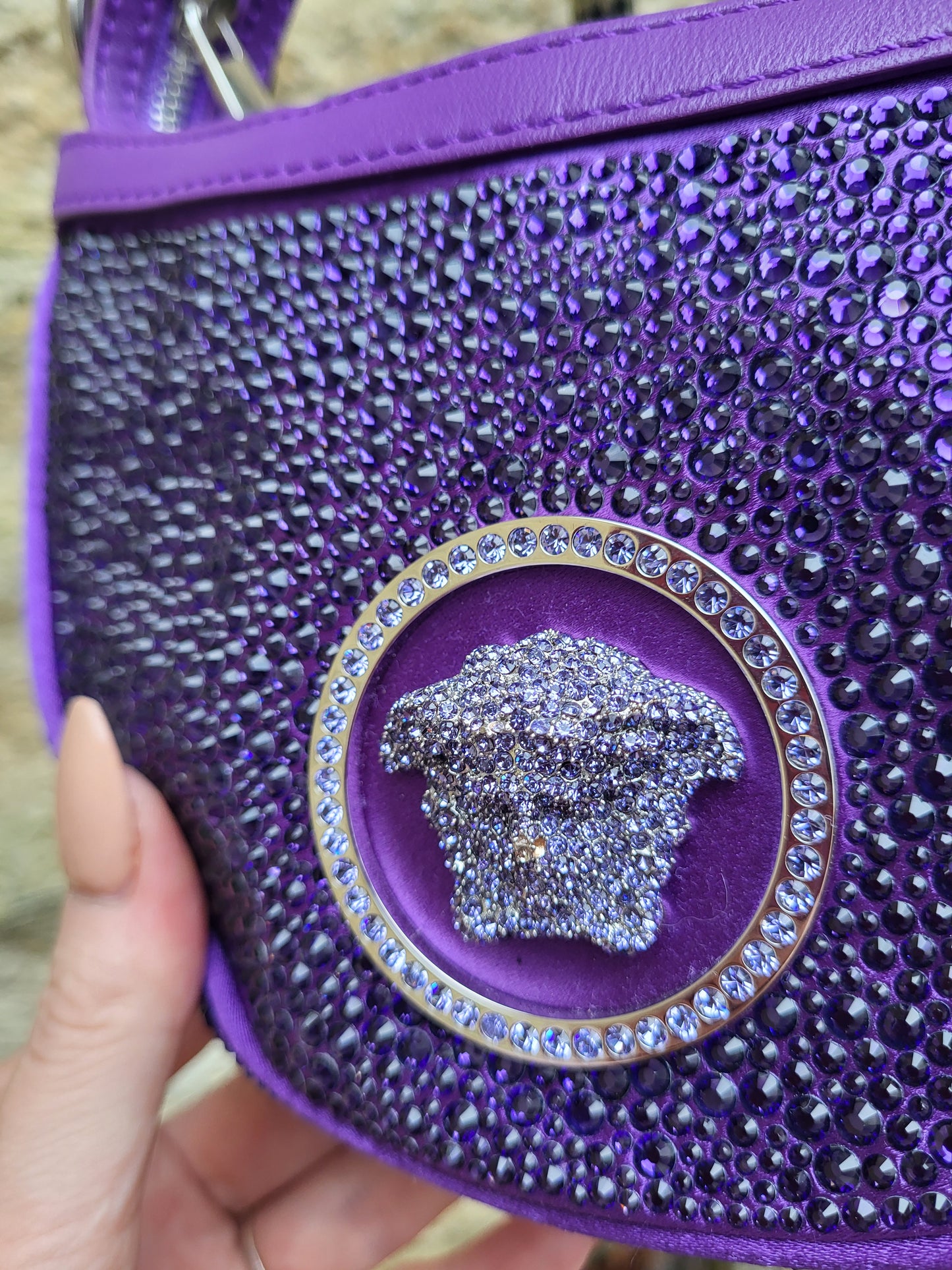 Versace Crystal Repeat Mini Hobo Bag BNWT