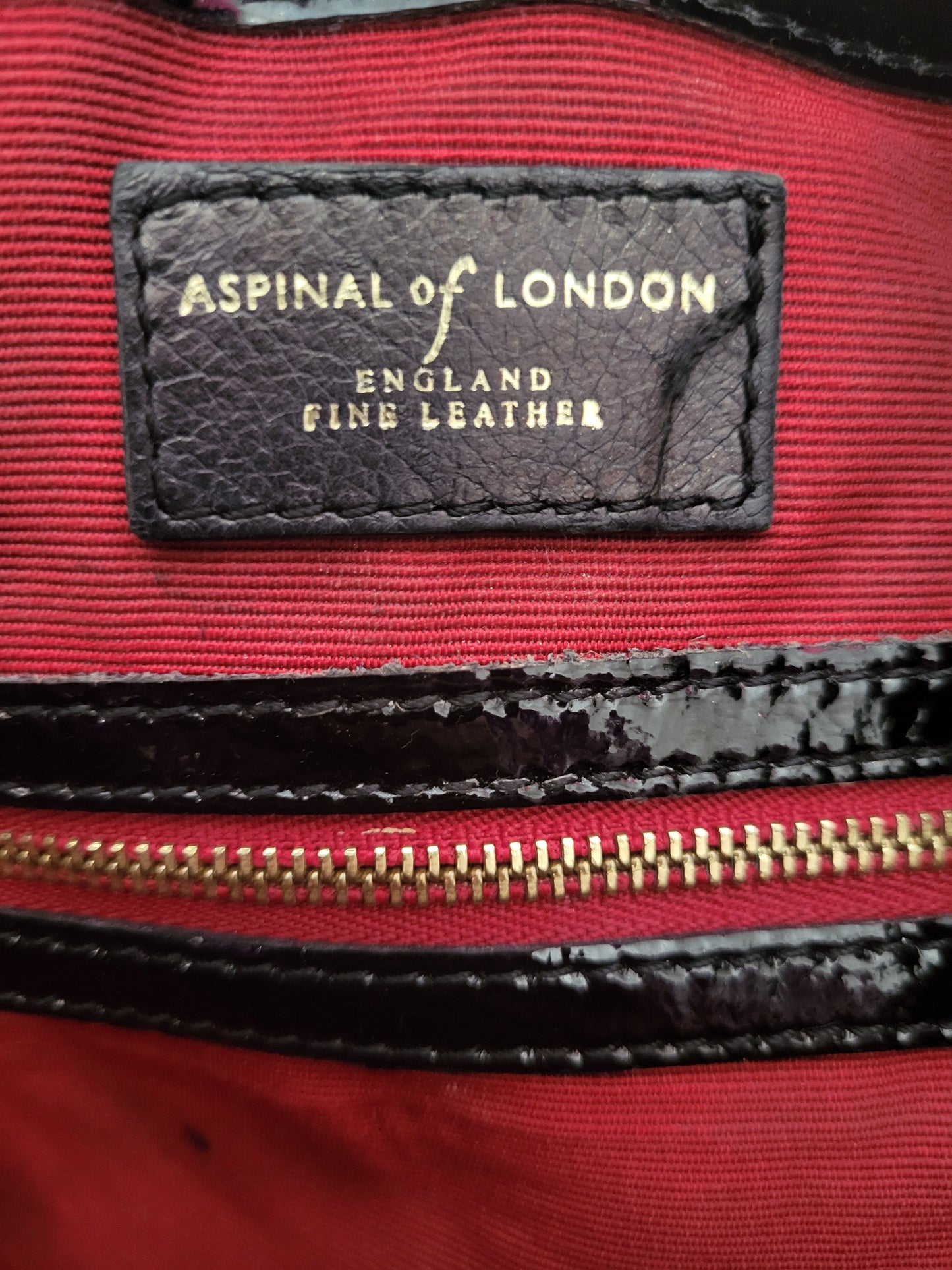 Aspinal of London Patent Black Slouch Hobo Bag