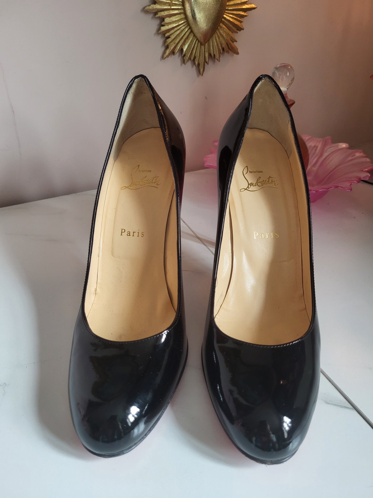 Christian Louboutin Patent Black Court Heels