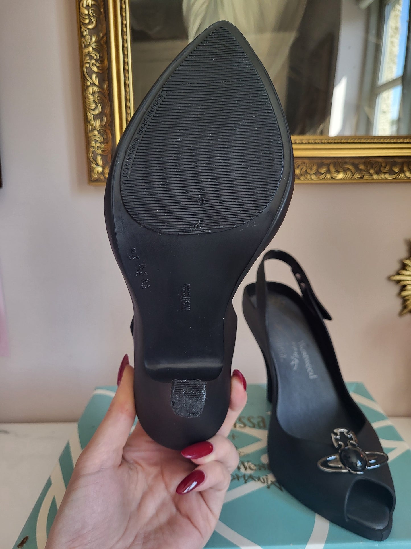 Vivienne Westwood x Melissa Matte Black Orb Heels
