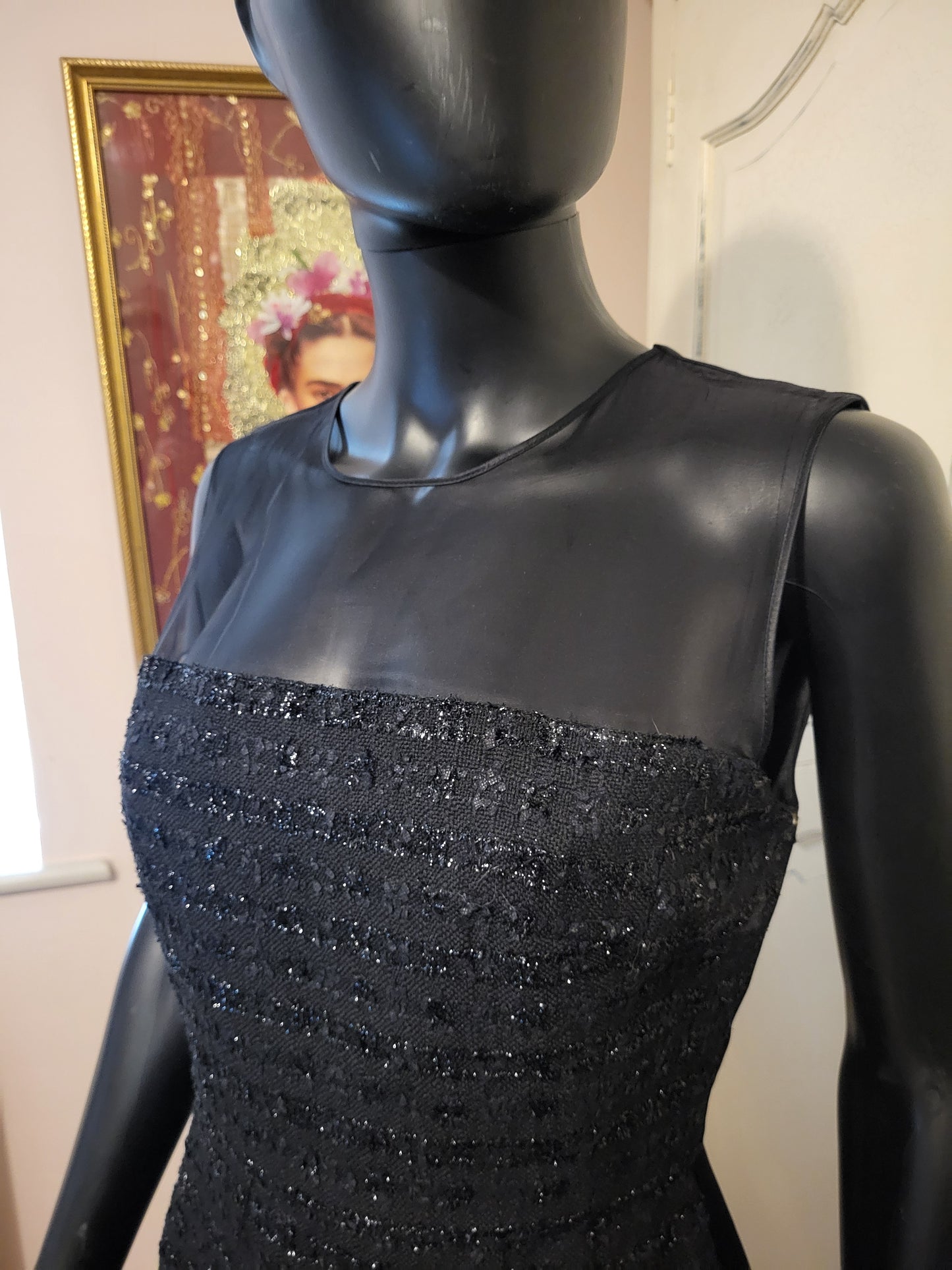 Erdem Tweed Shift Dress and Sheer Evening Jacket