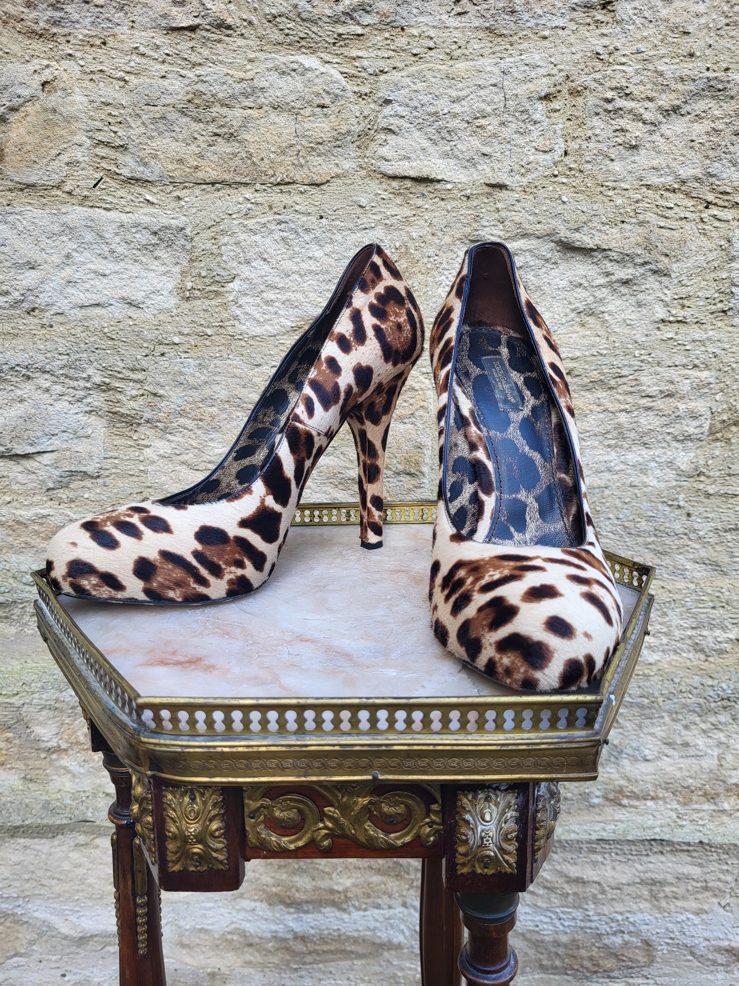 Vintage Dolce & Gabbana Pony Skin Leopard-Print Heels