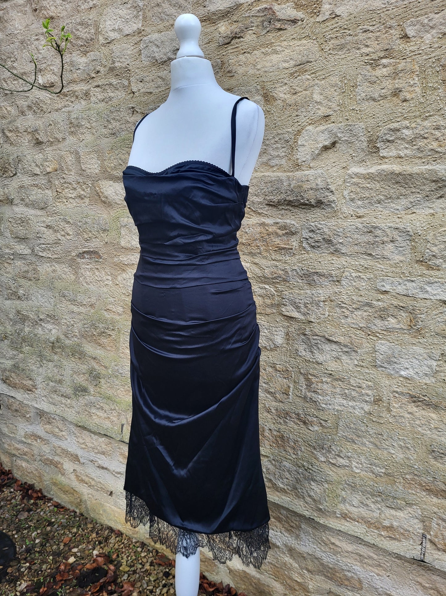 Vintage Dolce & Gabbana Black Silk Satin Dress