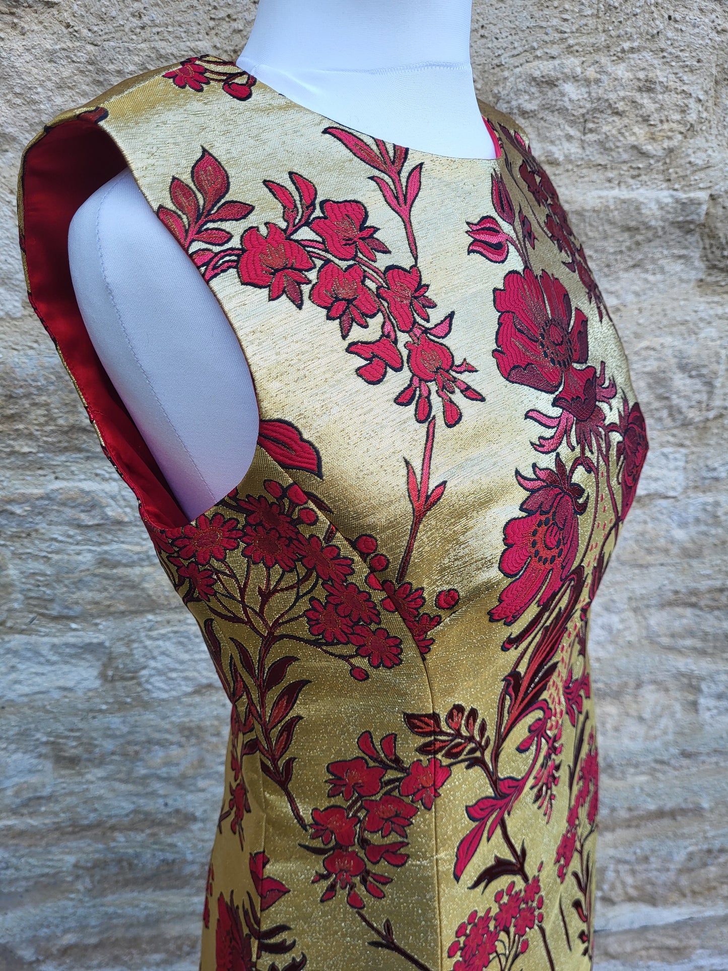 Dolce & Gabbana Gold Brocade Silk Mini Dress