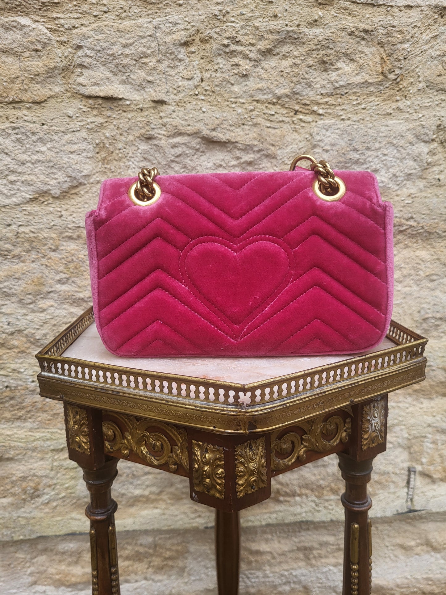 Gucci Crystal Embellished Velvet Marmont Bag