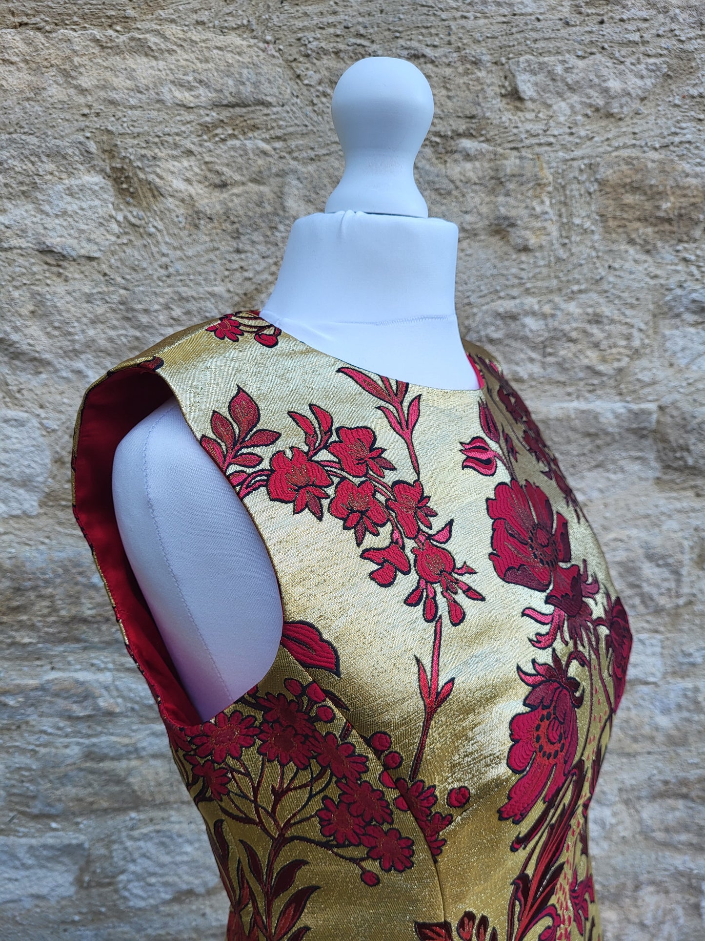 Dolce & Gabbana Gold Brocade Silk Mini Dress