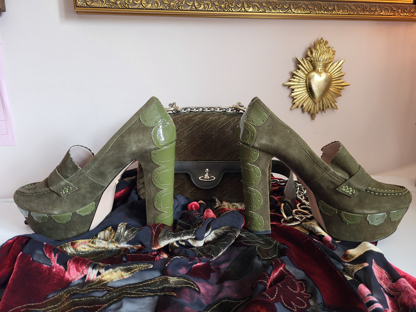 Kurt Geiger Leather and Suede Platform Loafers