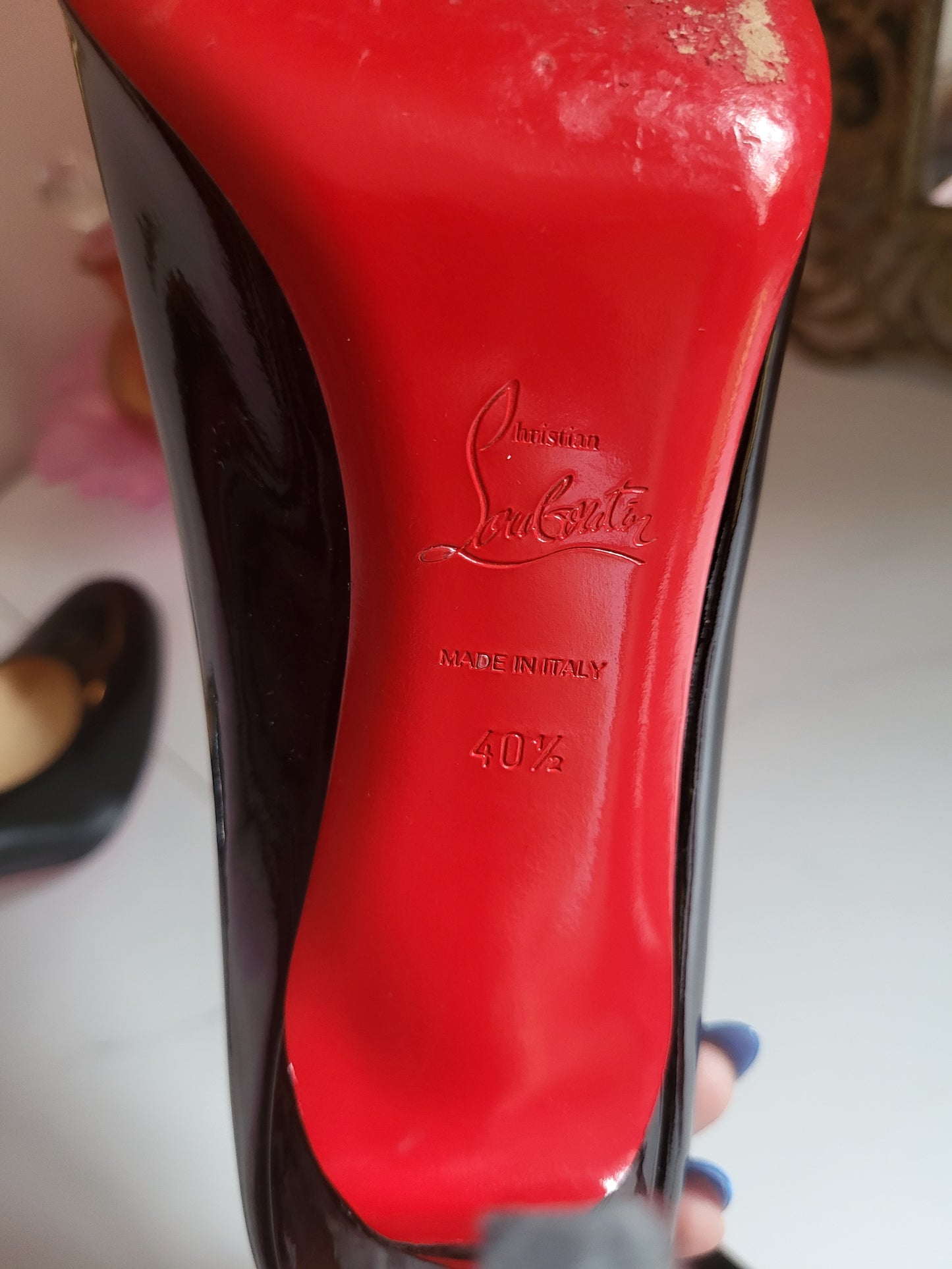 Christian Louboutin Patent Black Court Heels