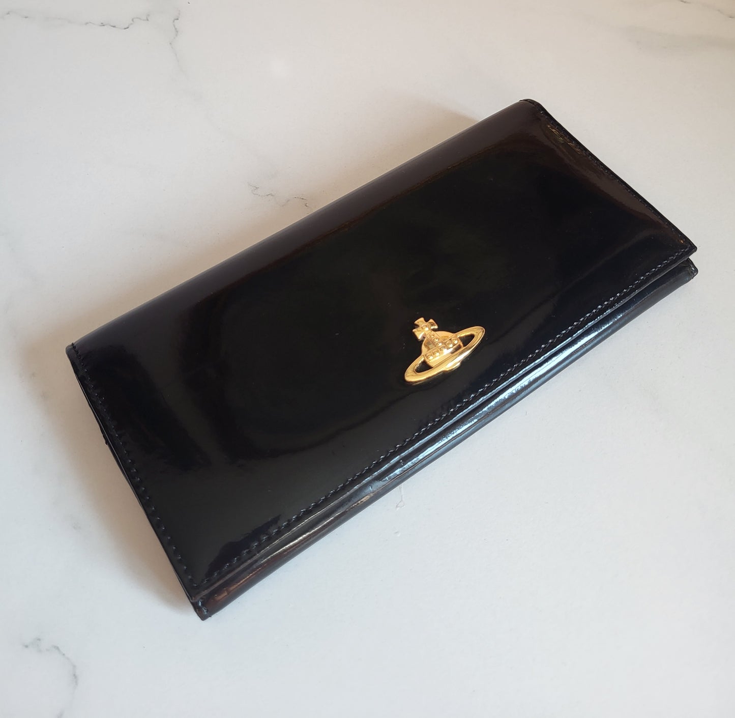 Vivienne Westwood Classic Patent Black Purse