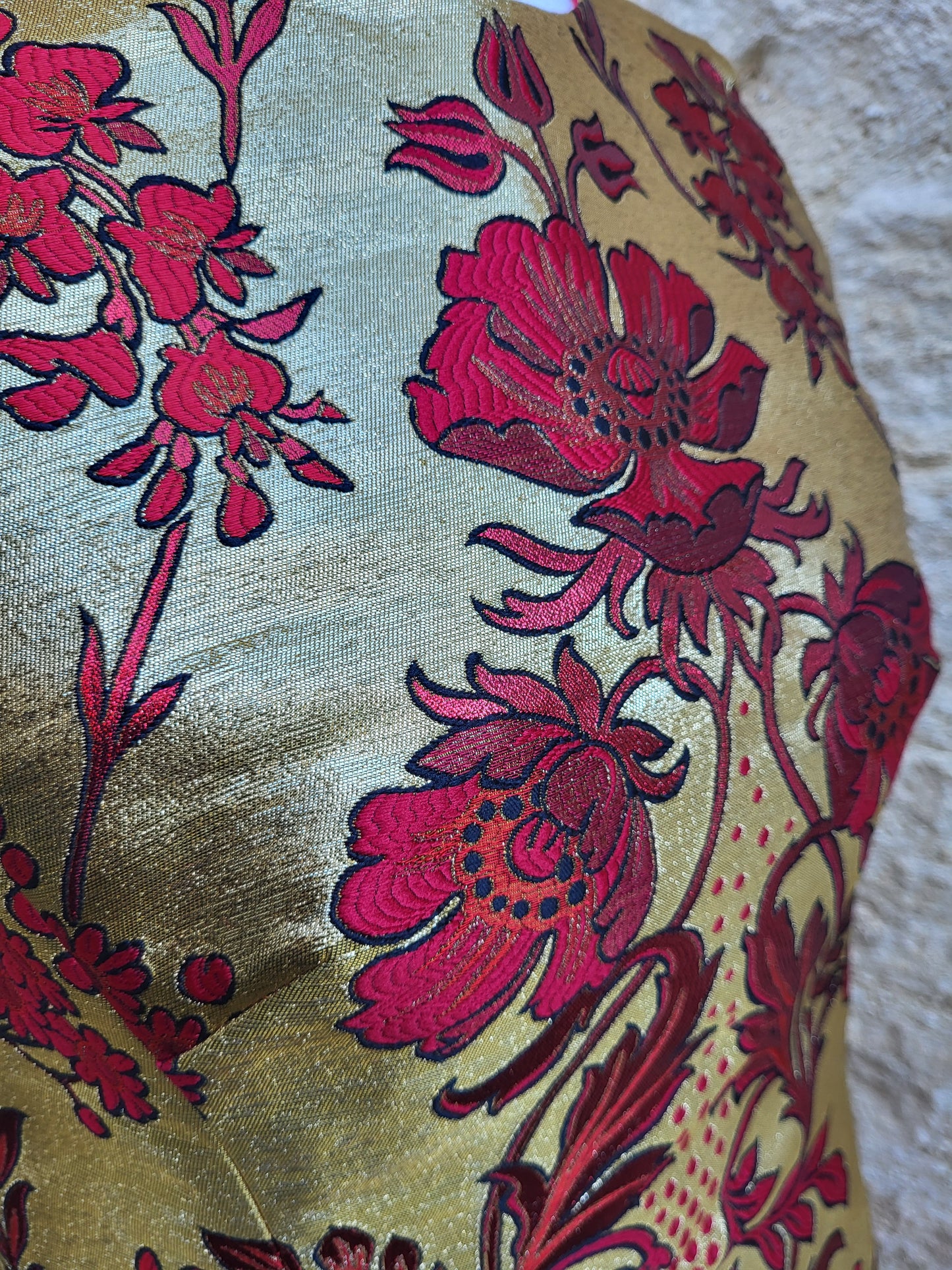 Dolce & Gabbana Gold Brocade Silk Mini Dress