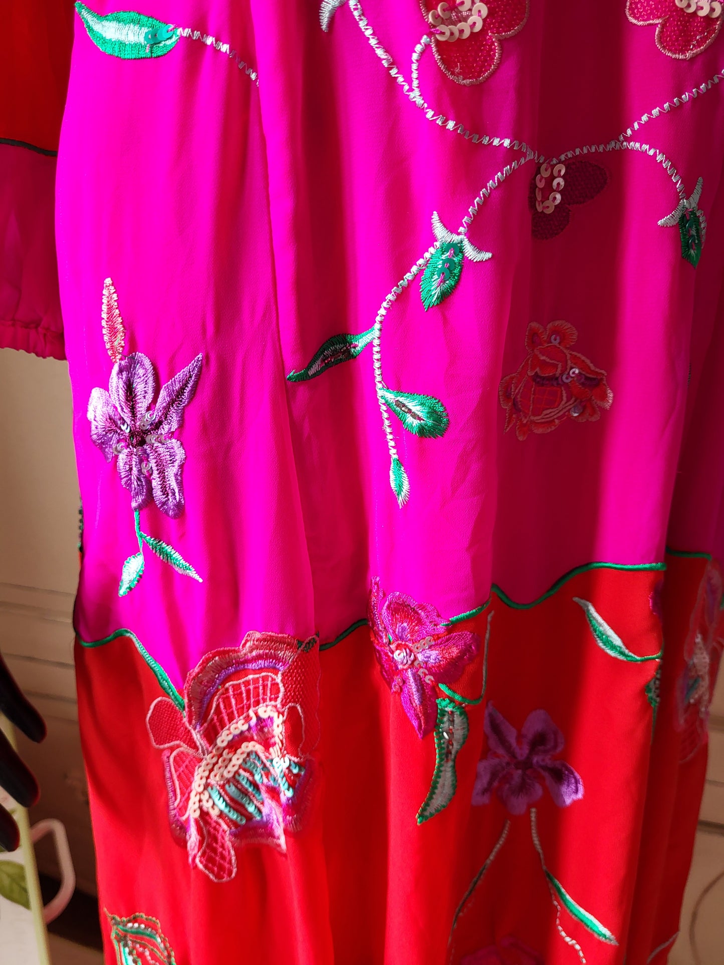 Fuchsia Embroidered Maxi Dress
