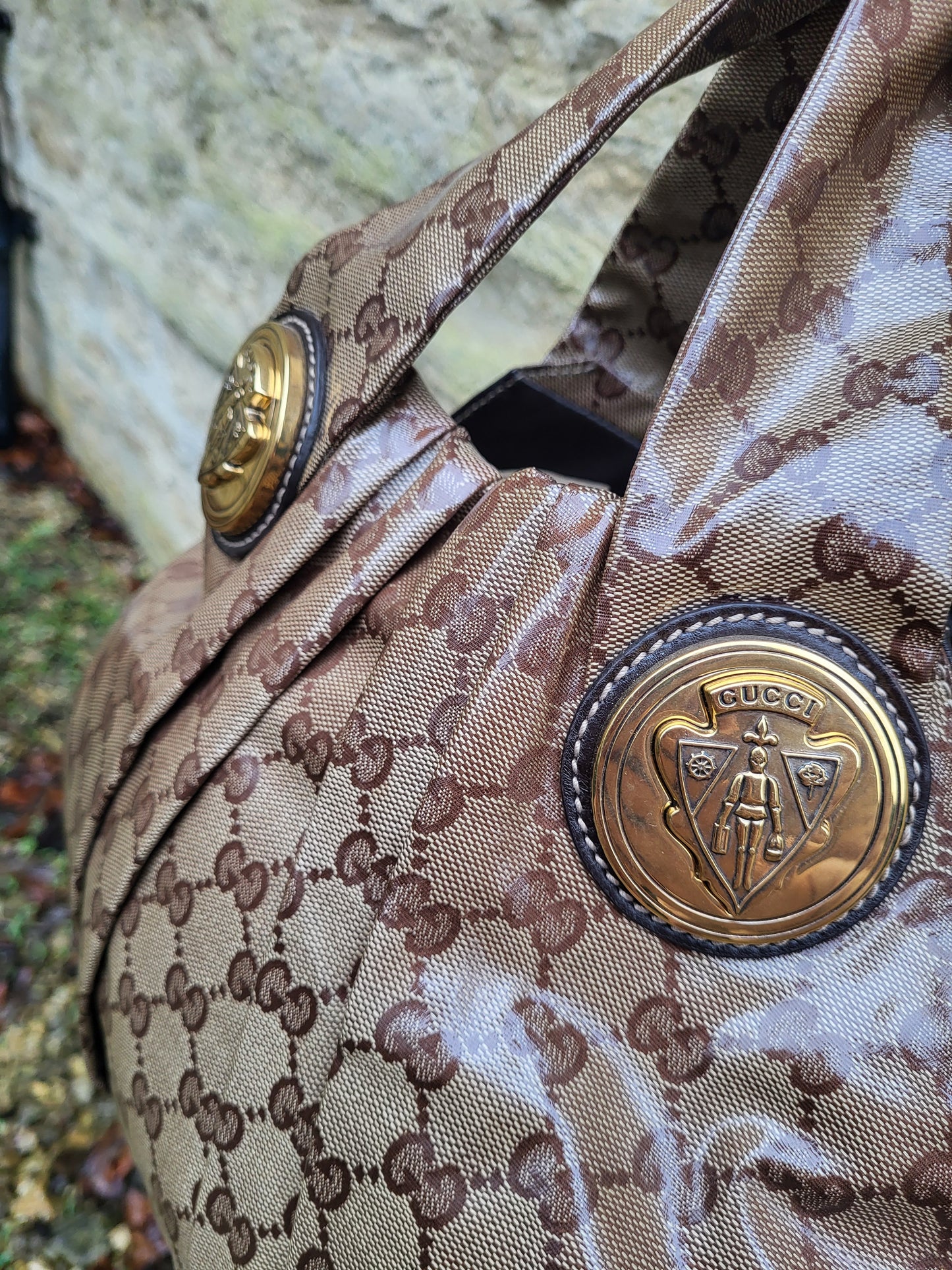 Gucci GG Crystal Canvas Monogram Hobo Bag