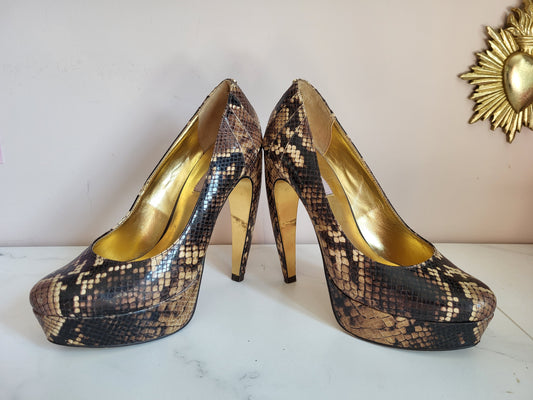Vintage Ted Baker Snakeskin Platform Heels