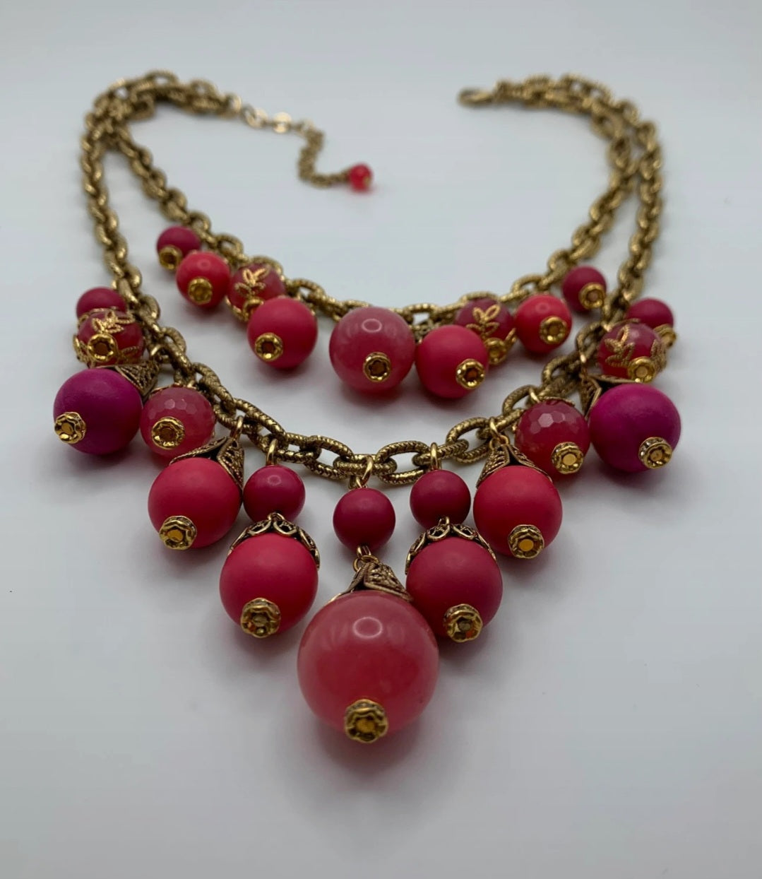 Crimson Cascade Statement Necklace